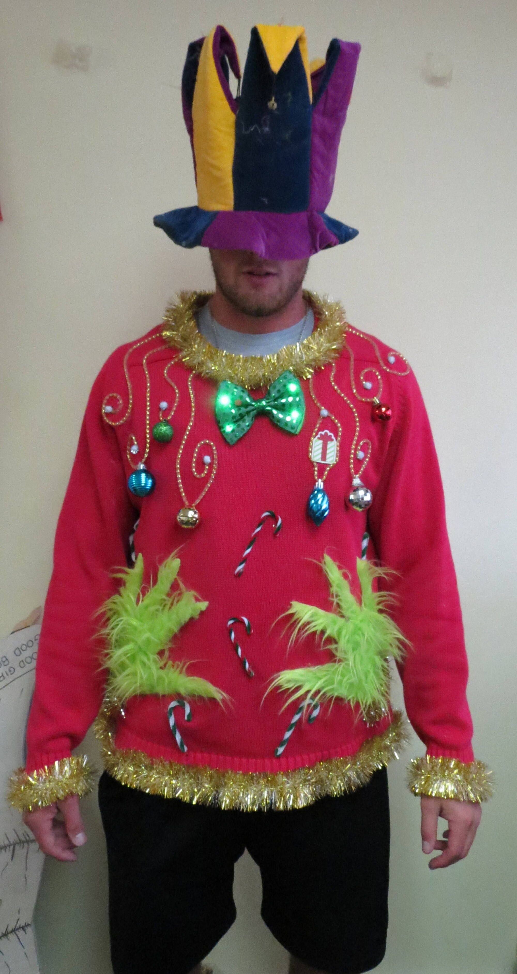 il_2000xN.1375624709_t2ae.jpg Custom Made Fuzzy Furry hands Tacky Ugly Christmas Sweater Garland Trim, Men's or Womens, Funny Christmas Sweater