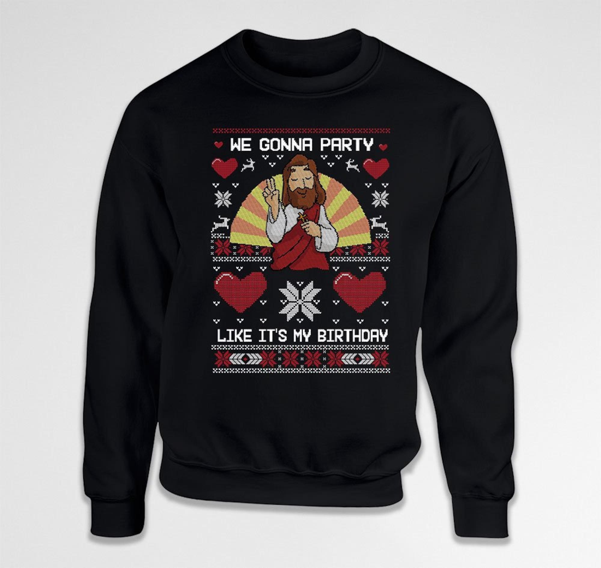 Ugly Xmas Sweater Jesus Sweater Holiday Gift Ugly Sweater Party Christmas Present Holiday Pullover Party Like It’s My Birthday – SA1188