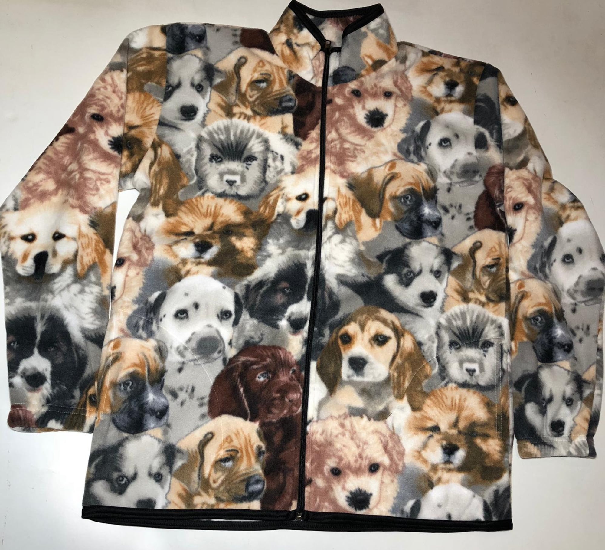 ZooFleece Dogs Cute Puppies Dog Fleece Jacket Best Friend Gift Birthday Ugly Funny Sweater Christmas xmas S-3X