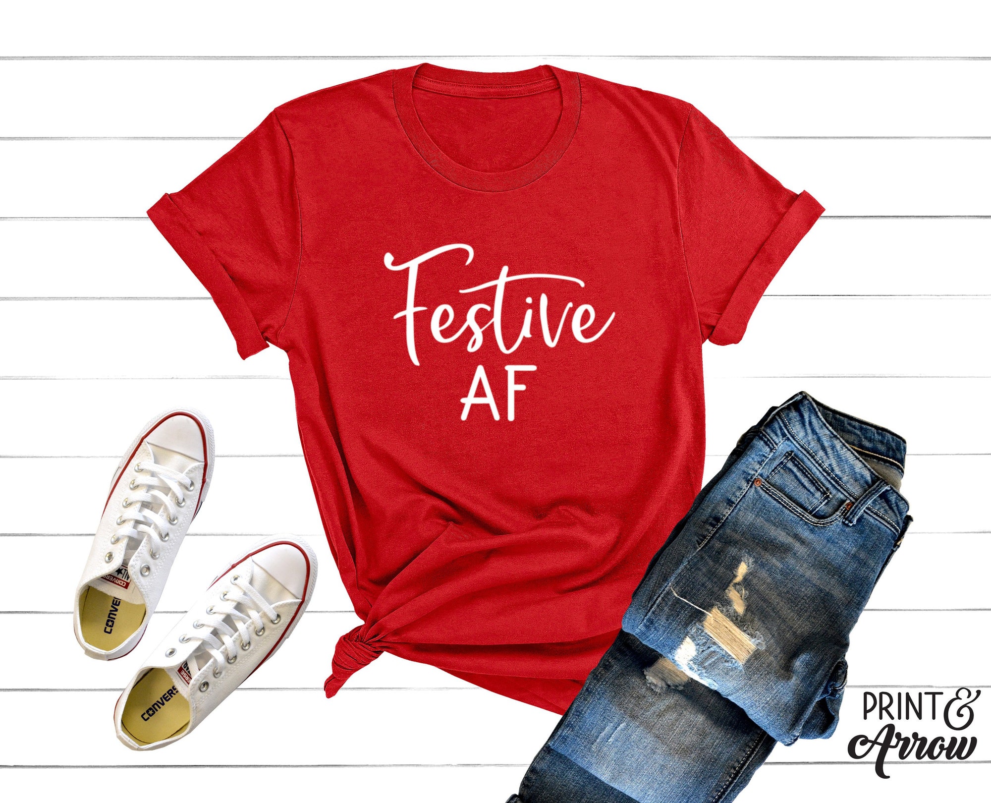 Festive AF Shirt, Christmas Shirt, Funny Christmas Shirt, Bah Humbug Shirt, Christmas T-Shirt for Women, Holiday Shirt, Merry AF, Tee