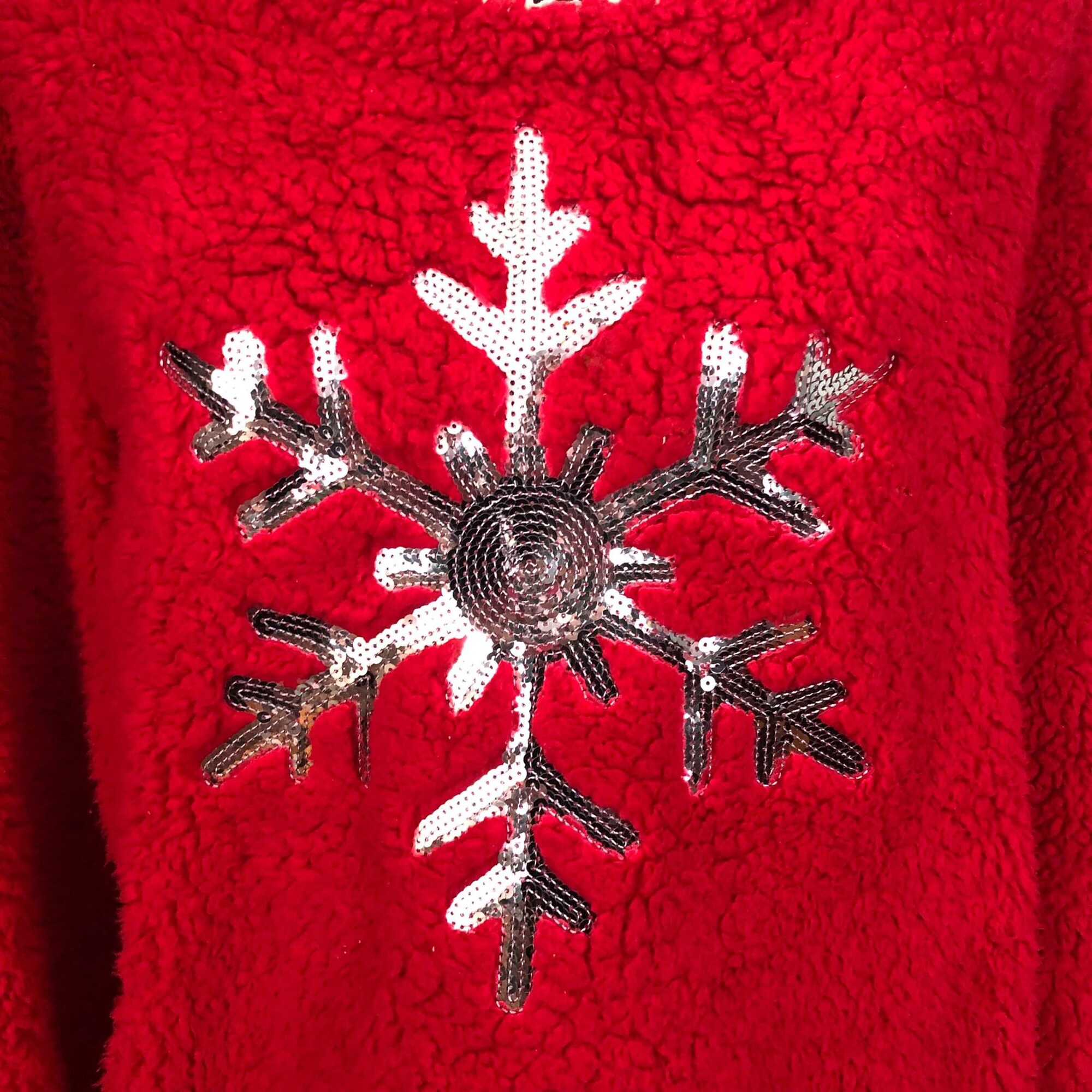 il_2000xN.2058071601_5m8q.jpg Ugly Christmas Sweater, Size XL, Holiday Sweater, Snowflake, Holiday Cardigan, Christmas, Tacky Christmas Sweater, Snowflake Sweater, Fuzzy