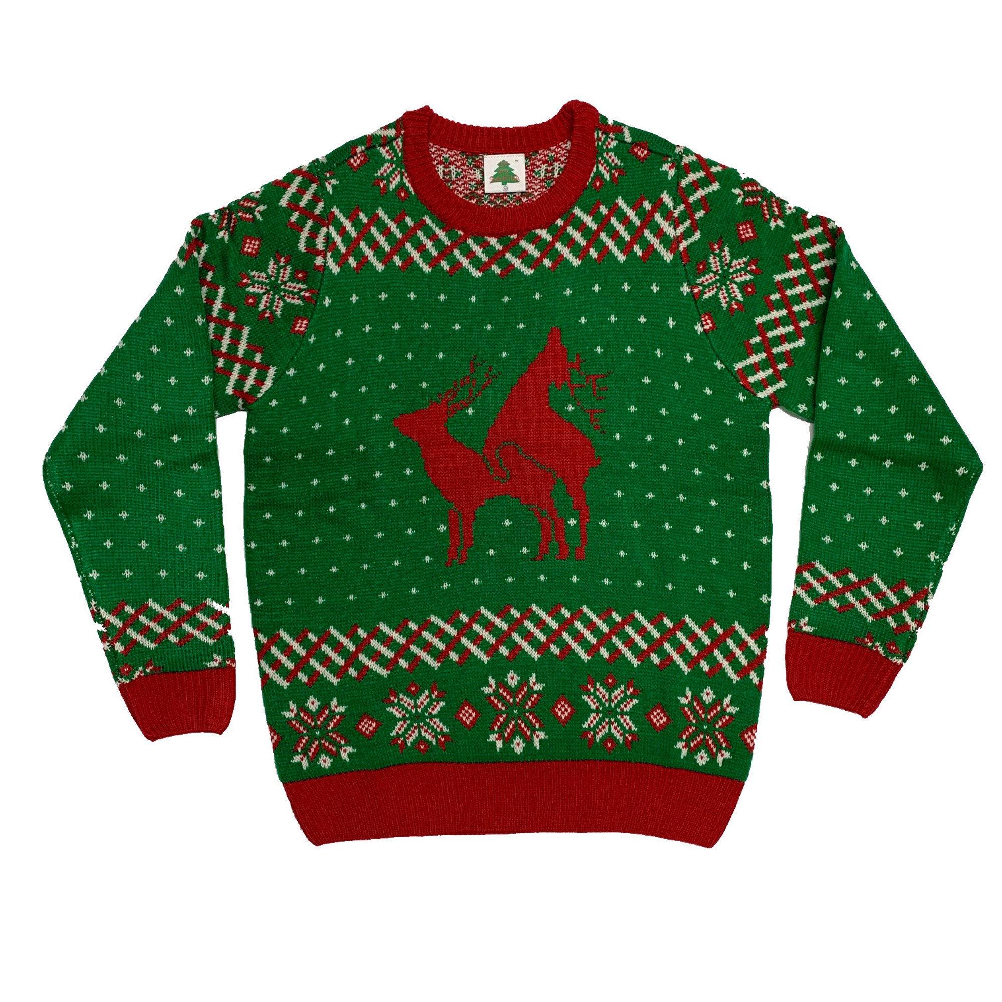 il_2000xN.2122324593_9qkp-1.jpg Reindeer Funny Ugly Christmas Sweater Green