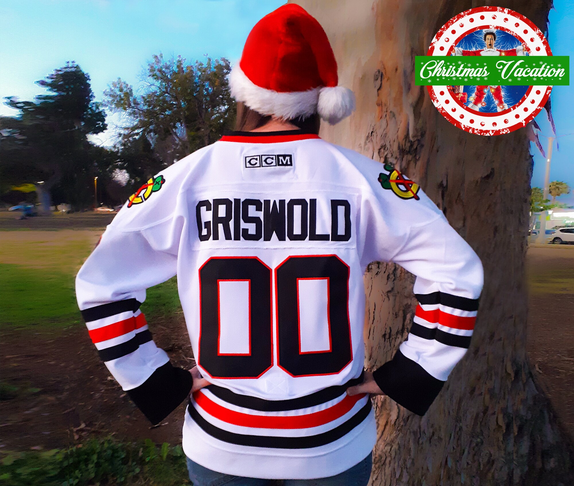 Christmas Vacation Stitched Jersey | Clark Griswold XMAS #00 Sweater | Novelty Retro Party