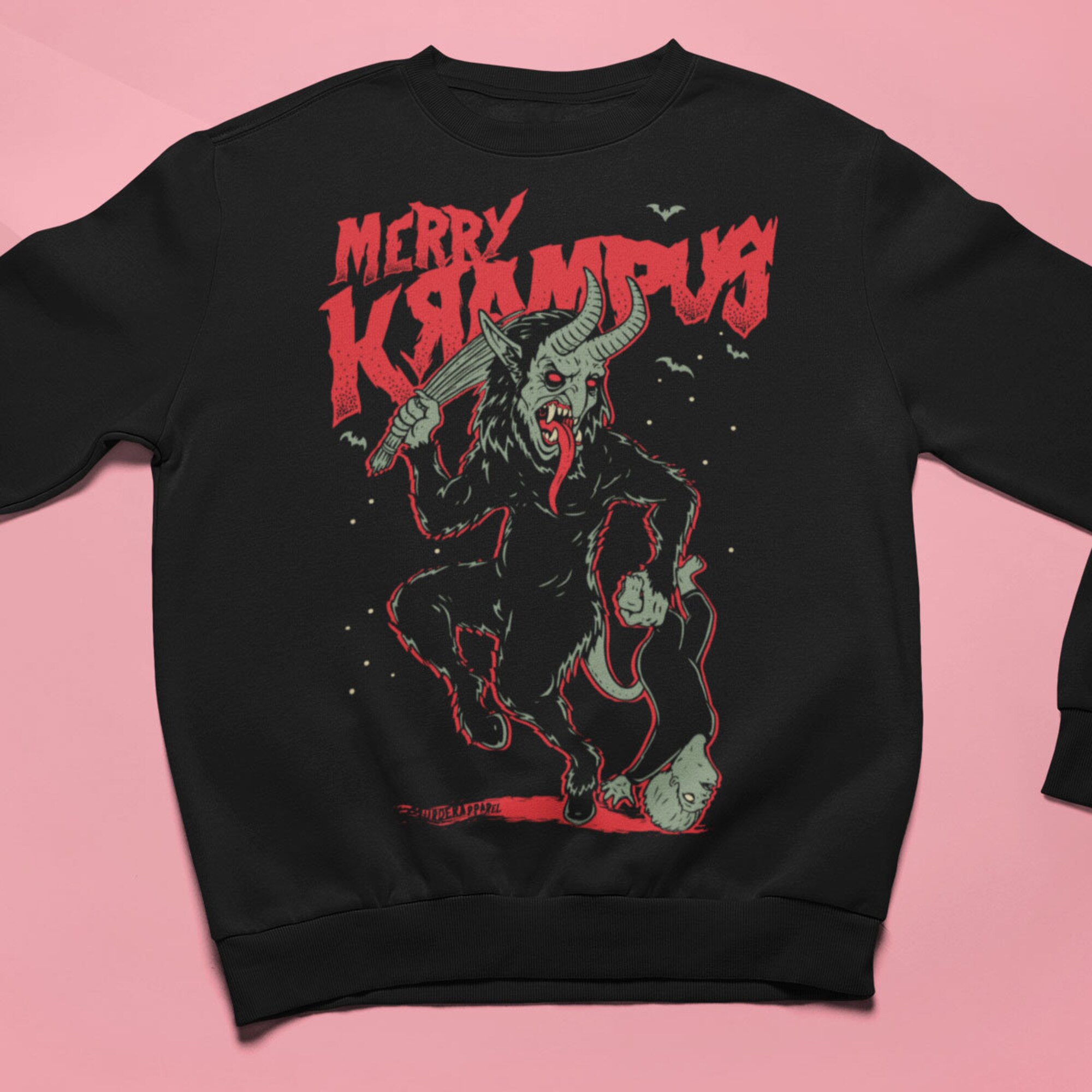 Merry Krampus Sweatshirt For Horror Fans // Satan and Devil Worshipers