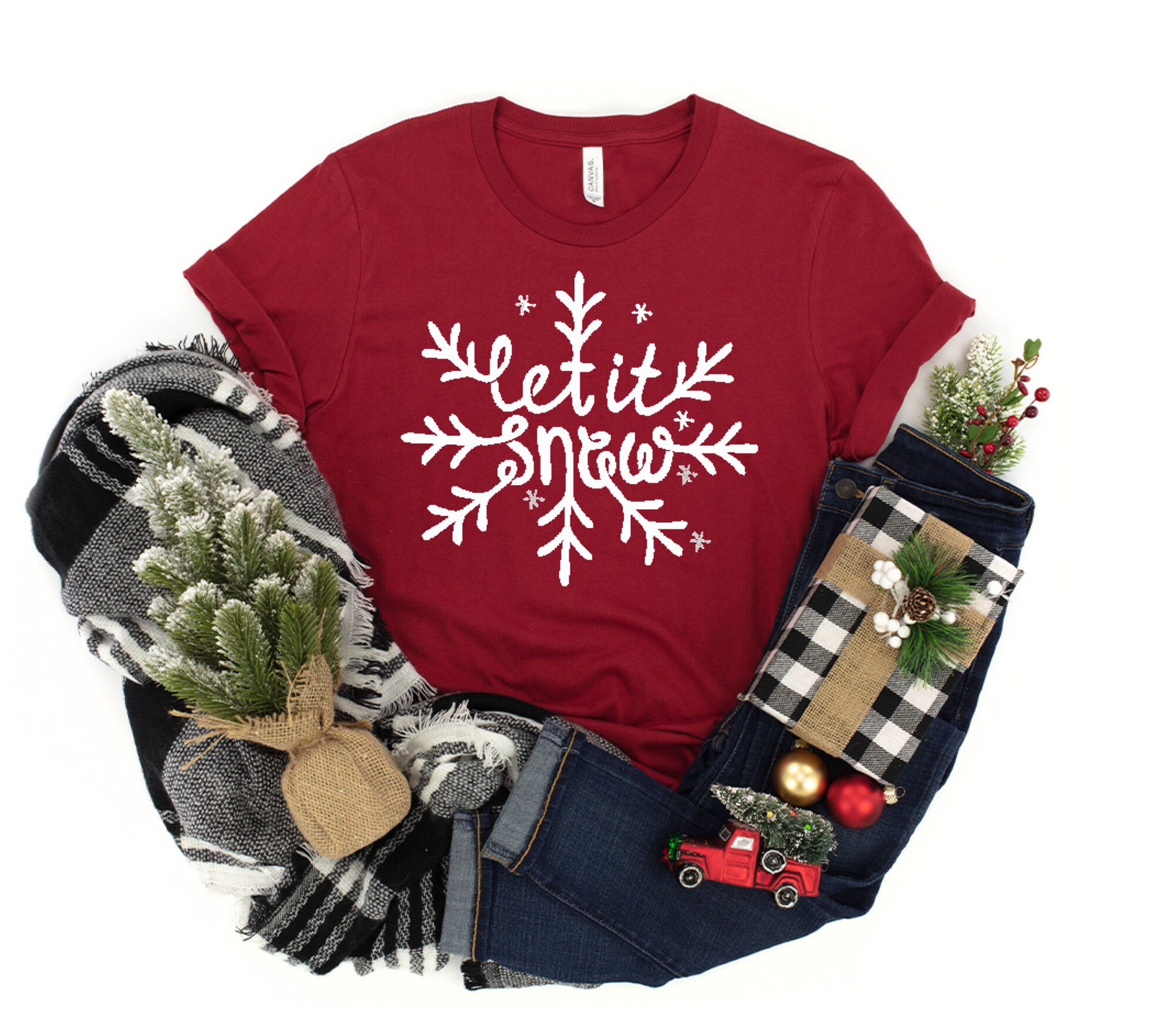 Let It Snow Shirt, Christmas shirt, Winter shirt, Holiday Shirt, Women’s Shirt, Women’s Christmas Shirt