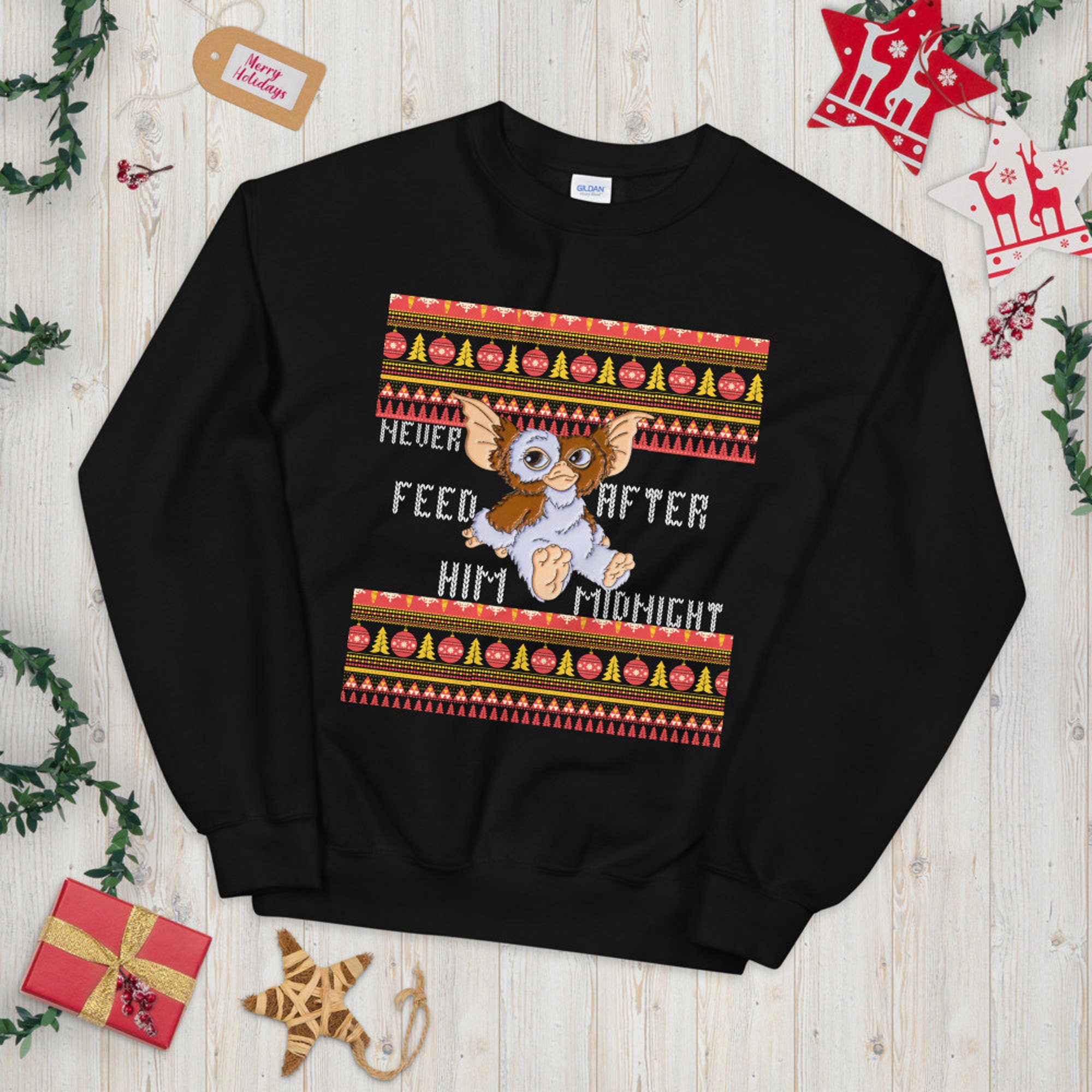 Funny ugly Christmas sweater, ugly Christmas sweater, unisex ugly Christmas sweater, gremlins, mogwai Christmas sweater