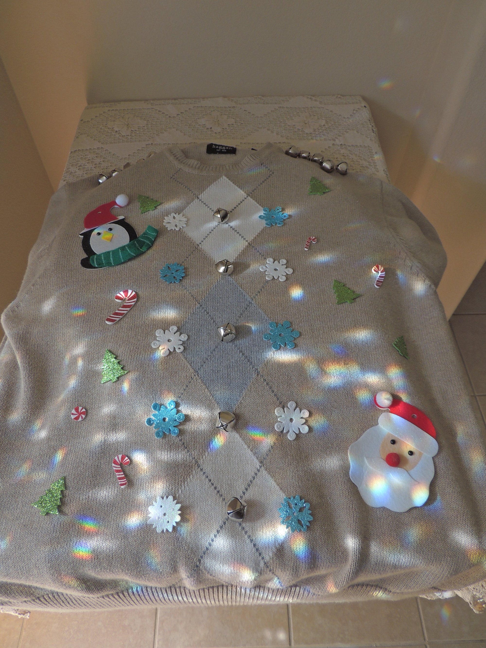 il_2000xN.2702028149_8pte.jpg Men's Ugly Christmas Sweater: Haggar Tan Beige Argyle Pullover