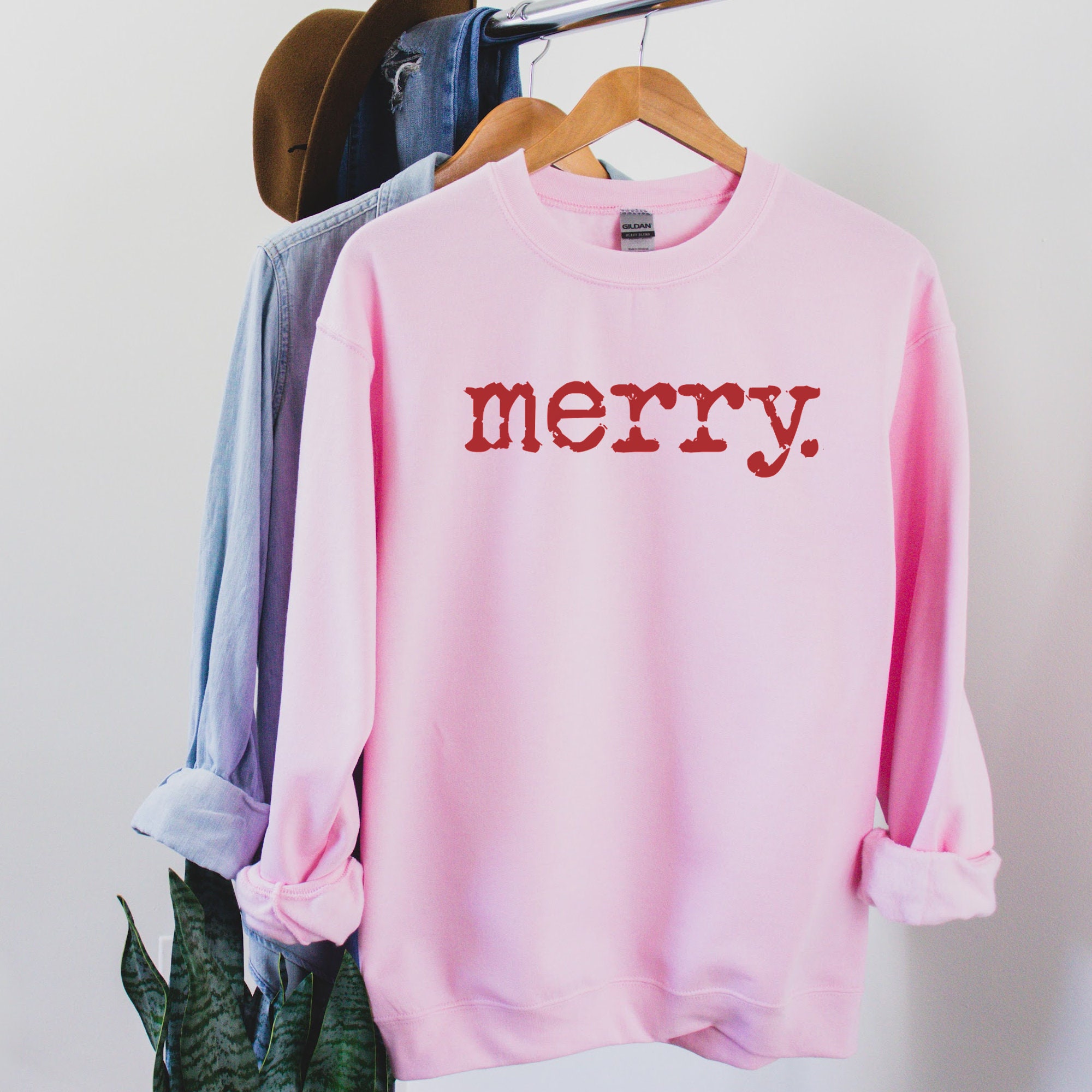 il_2000xN.3387884540_6tdy.jpg Merry, Unisex Crewneck Sweatshirt, Sweat Shirt, Fall Winter Cozy Outfit, Christmas Outfit