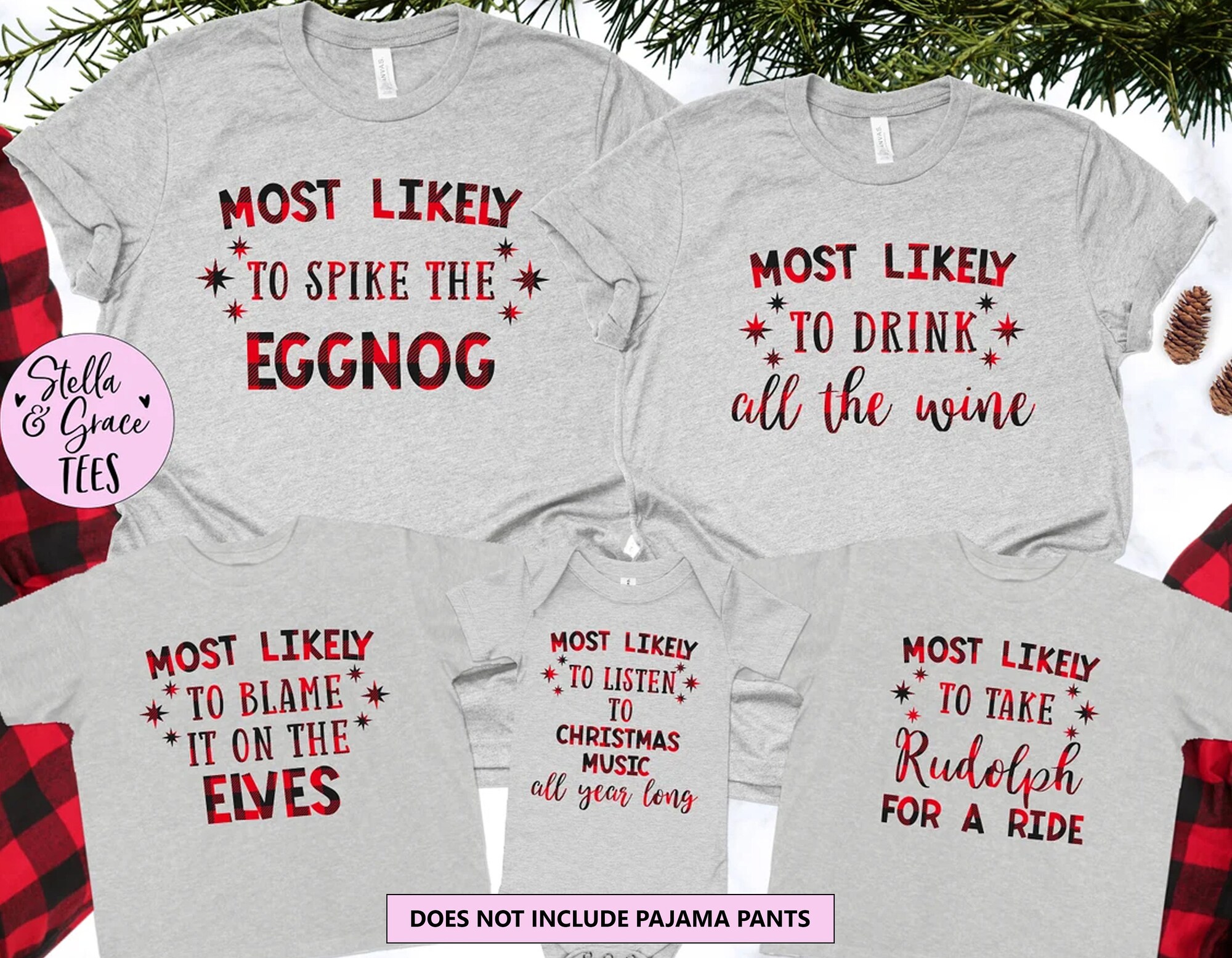 il_2000xN.3515985429_rwbv.jpg Matching Family Christmas Shirts, Funny Buffalo Plaid Xmas Tees, Festive Holiday Tops, Group Christmas T-Shirts