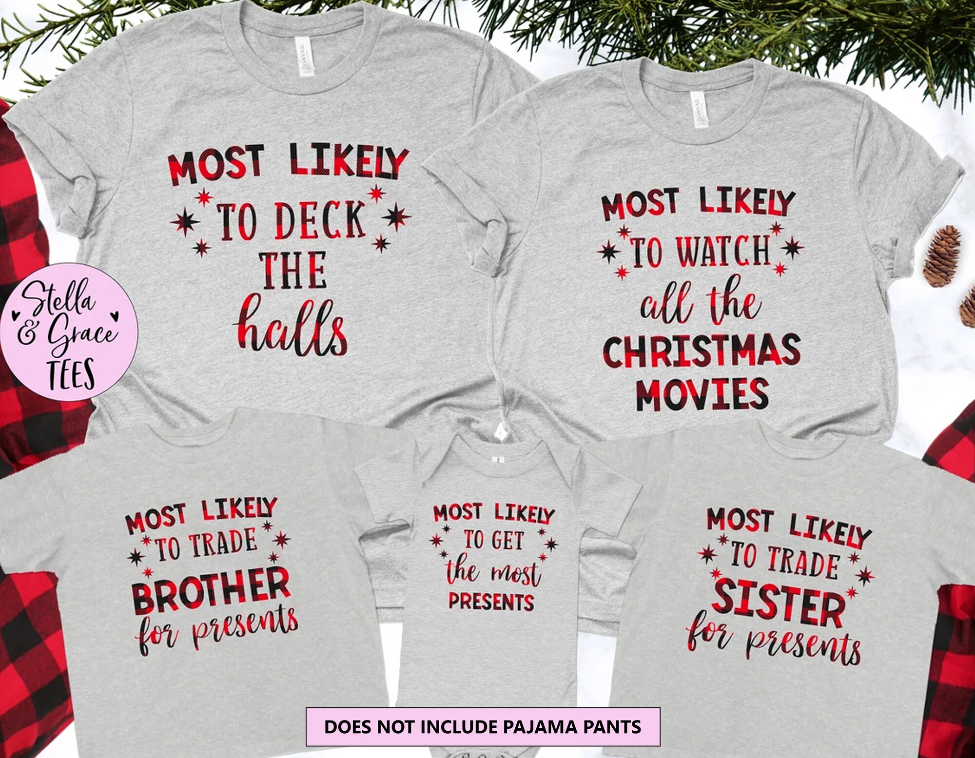 il_2000xN.3515989855_afq3.jpg Matching Family Christmas Shirts, Funny Buffalo Plaid Xmas Tees, Festive Holiday Tops, Group Christmas T-Shirts