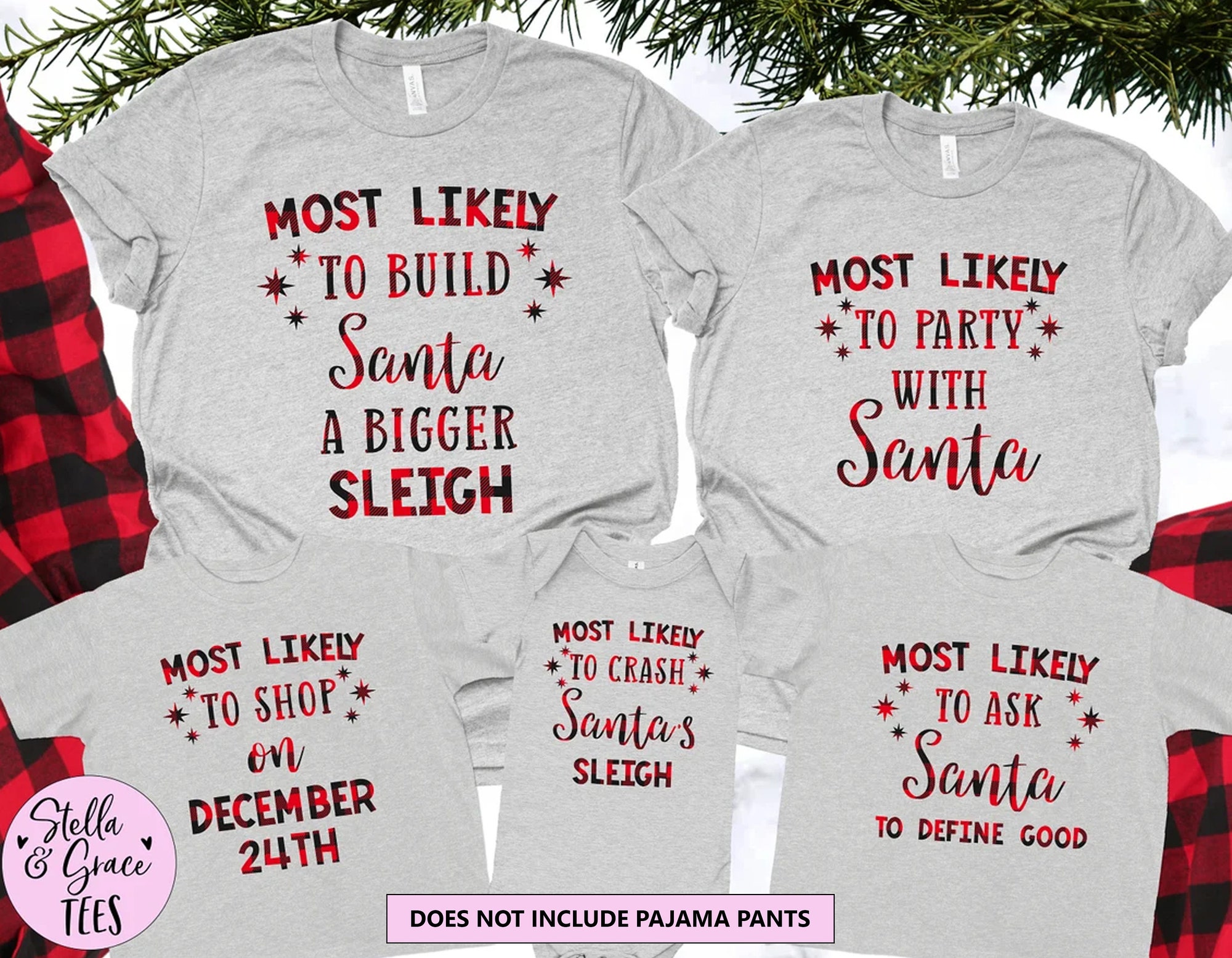 il_2000xN.3515992035_qdnz.jpg Matching Family Christmas Shirts, Funny Buffalo Plaid Xmas Tees, Festive Holiday Tops, Group Christmas T-Shirts