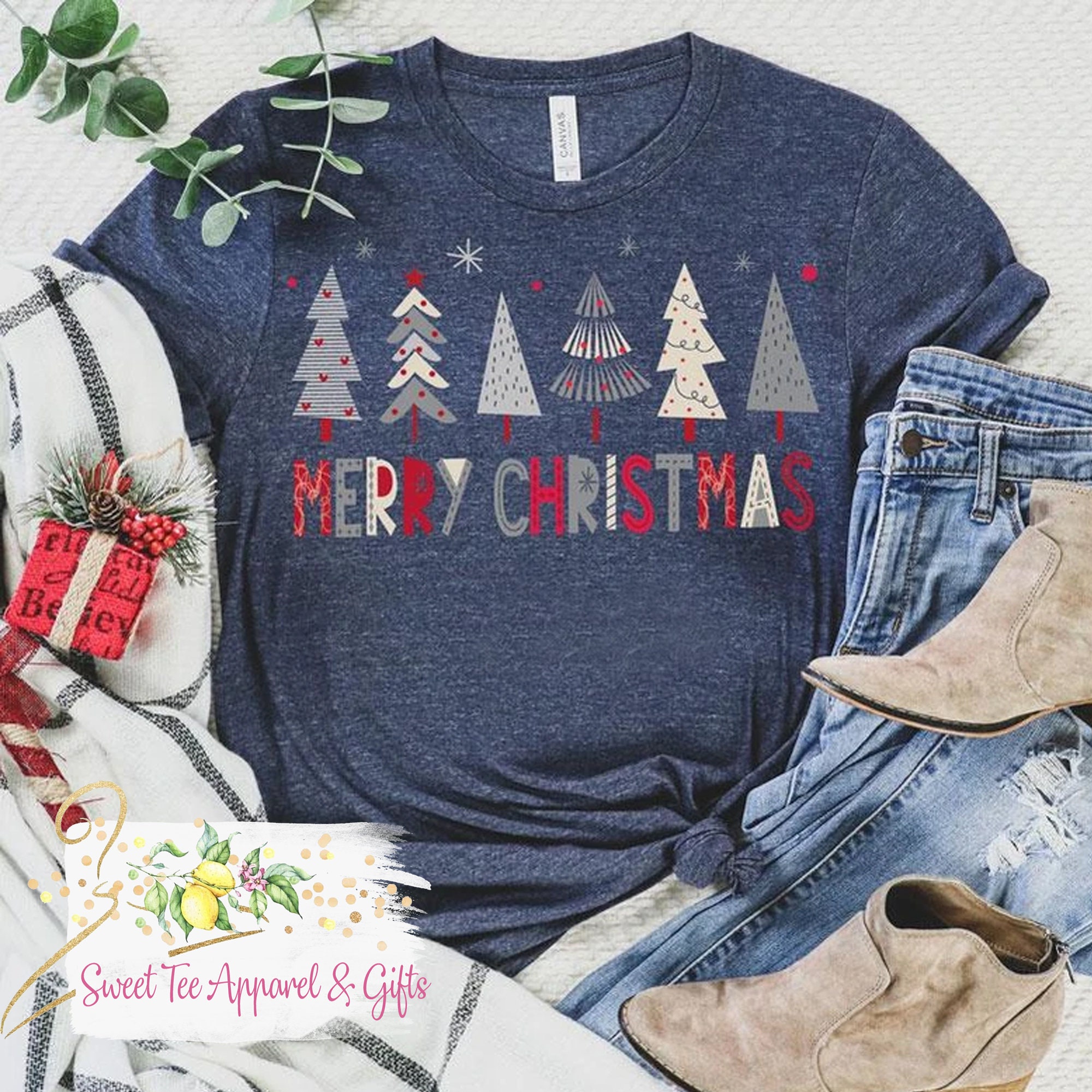 Merry Christmas t-shirt – Christmas shirt – winter shirt  – cute shirt- Christmas trees – Merry Christmas