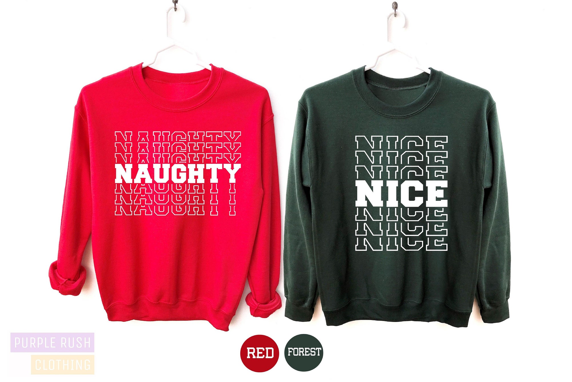 Naughty Nice Christmas Sweatshirt , Funny Christmas Sweatshirt, Couples Christmas Sweatshirts, Christmas Humor, Holiday, Couple Christmas