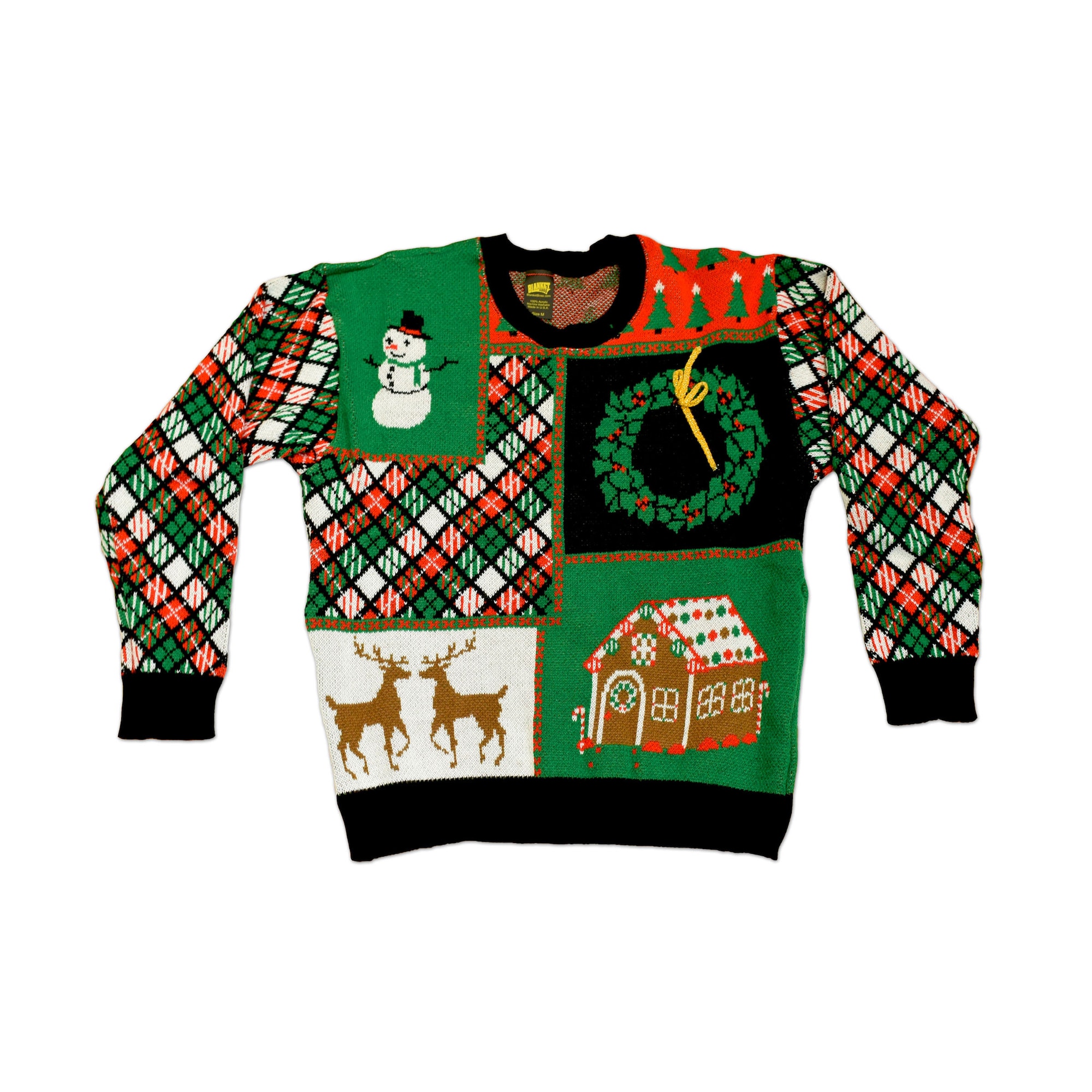 Patchwork Ugly Christmas Sweater – Festive Knit Unisex Christmas Sweater with 3D Details, Holiday Gift
