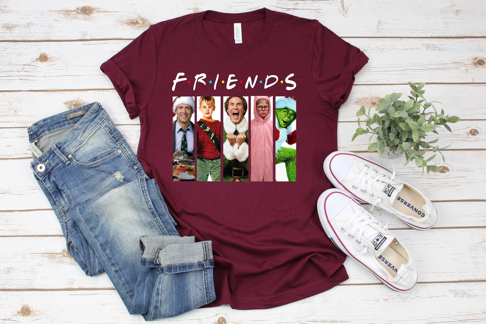 Christmas Friends Shirt, Christmas Movie Watching Shirt, Christmas Gift Idea, Christmas Holiday Funny T-shirts