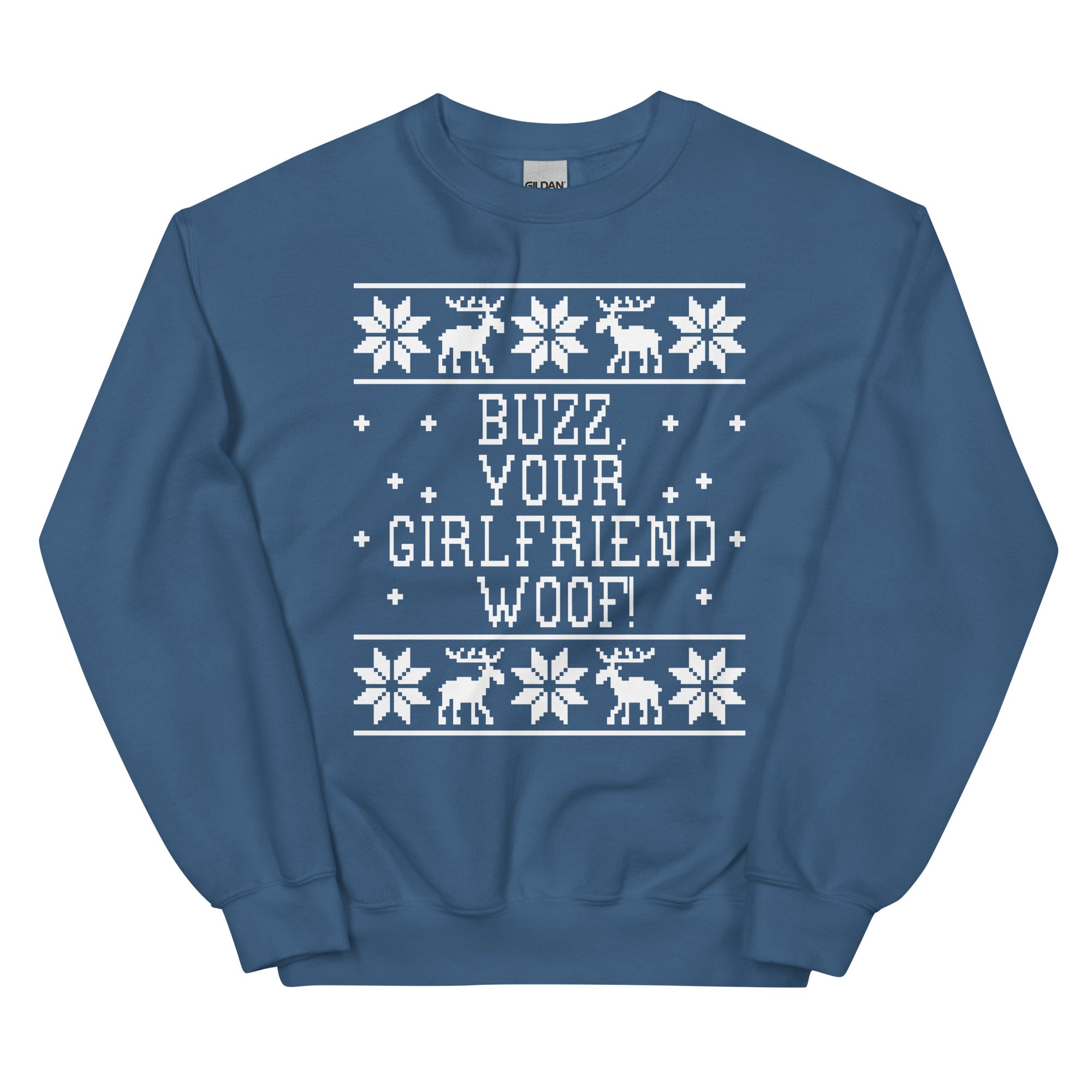 il_2000xN.4158493604_78c1.jpg Buzz, Your Girlfriend Woof! Unisex Ugly Christmas Sweatshirt - Home Alone Quote