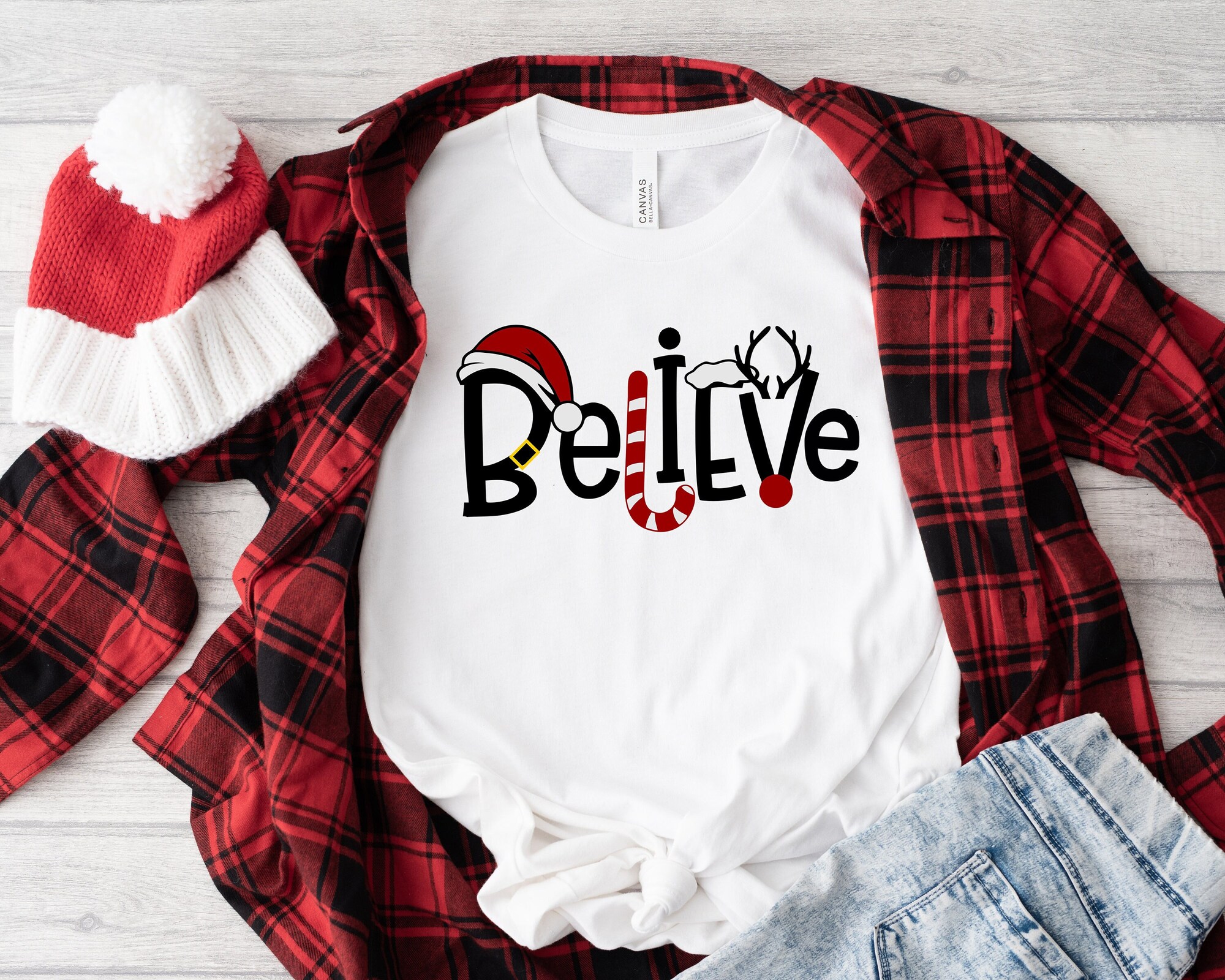 Believe Christmas Shirt: Holiday Family Xmas T-Shirt