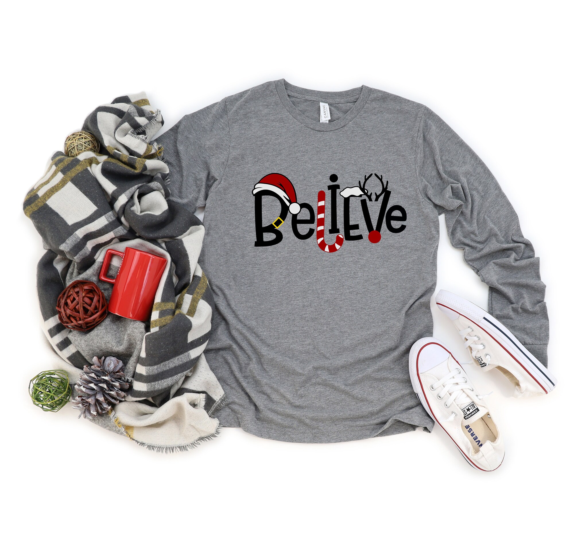 il_2000xN.4271607079_devu.jpg Believe Christmas Shirt: Holiday Family Xmas T-Shirt