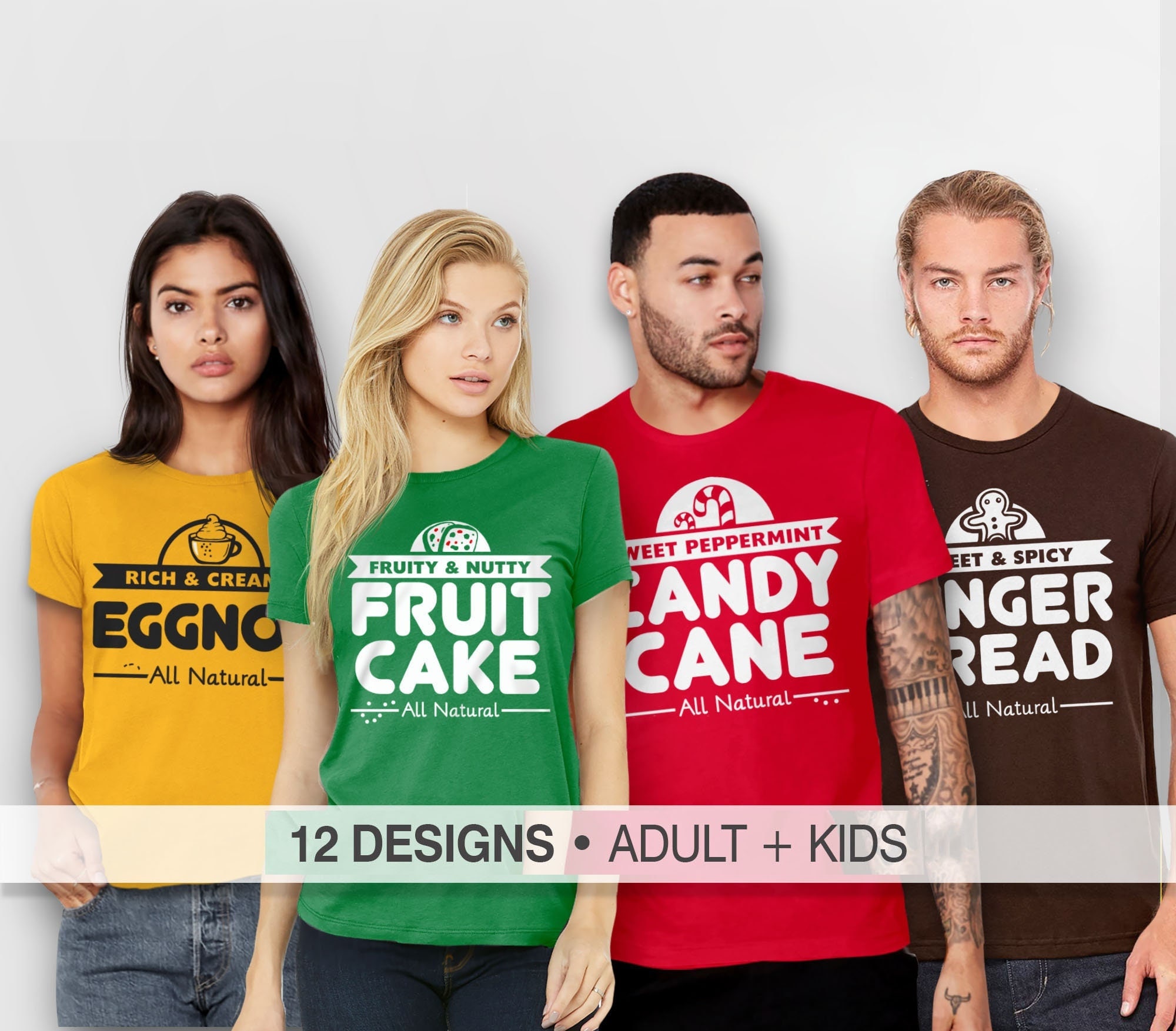 Matching Christmas Shirts, Family Christmas Outfit, Holiday Food T Shirt, Adult Men Women Kids, Cute Xmas Tee Set for Families, BootsTees