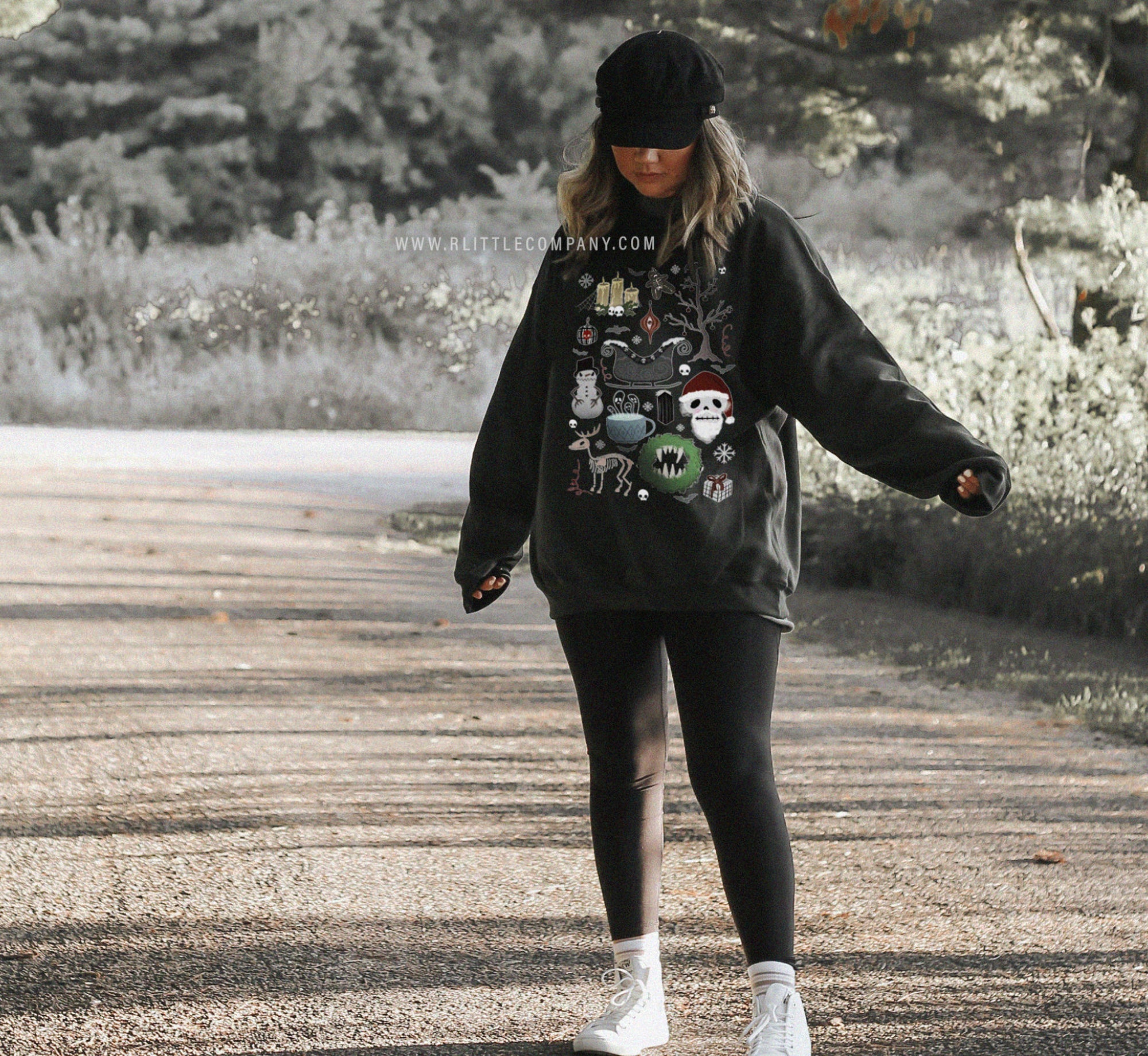 il_2000xN.4285867430_d9vy.jpg Halloween Ugly Christmas Sweater Unisex S-3XL / Spooky Christmas Sweater, Creepy Christmas, Goth Christmas Sweater, Merry Creepmas, Xmas