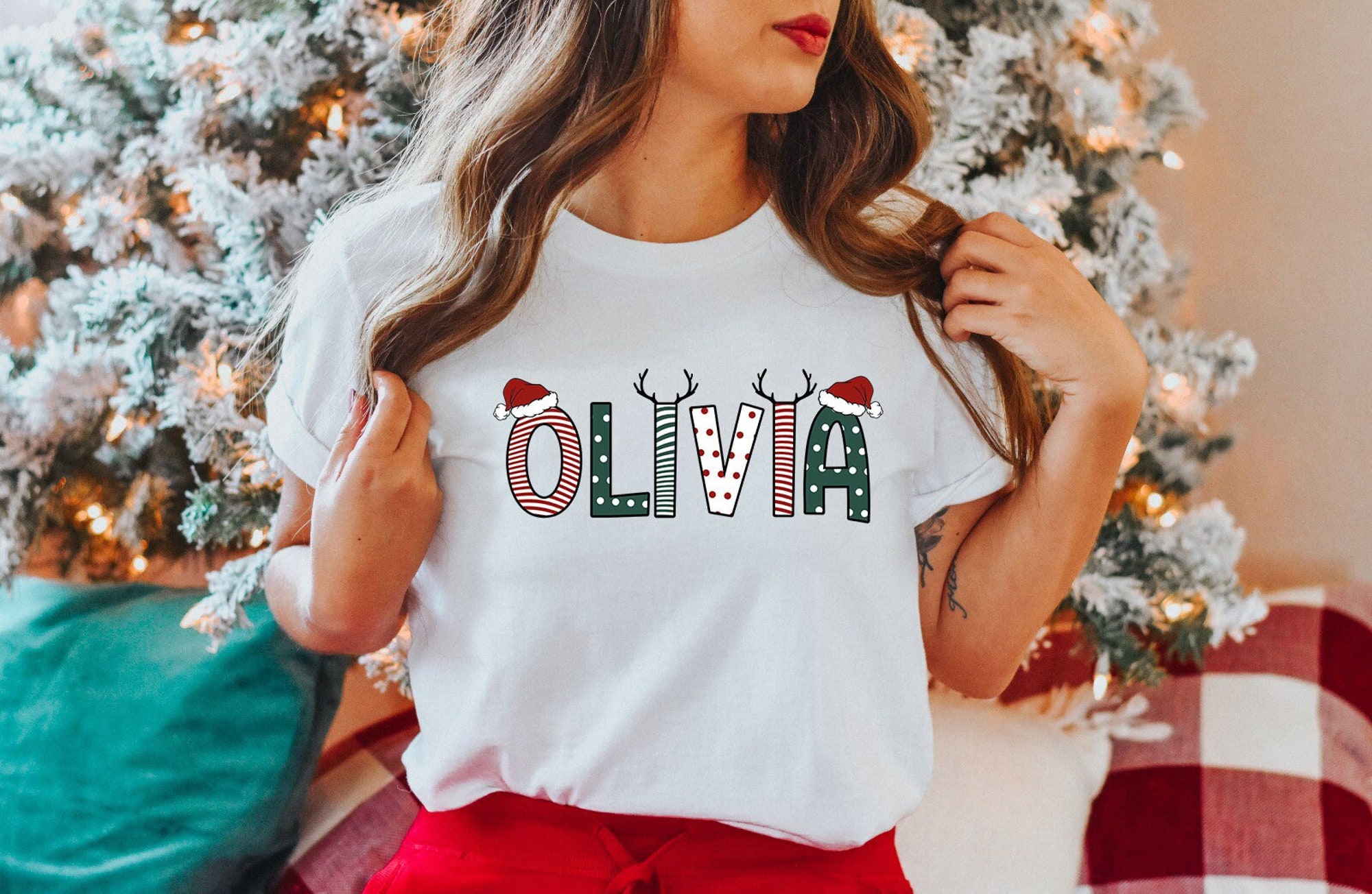 Custom Name Christmas Shirt: Family Crew Matching Tees