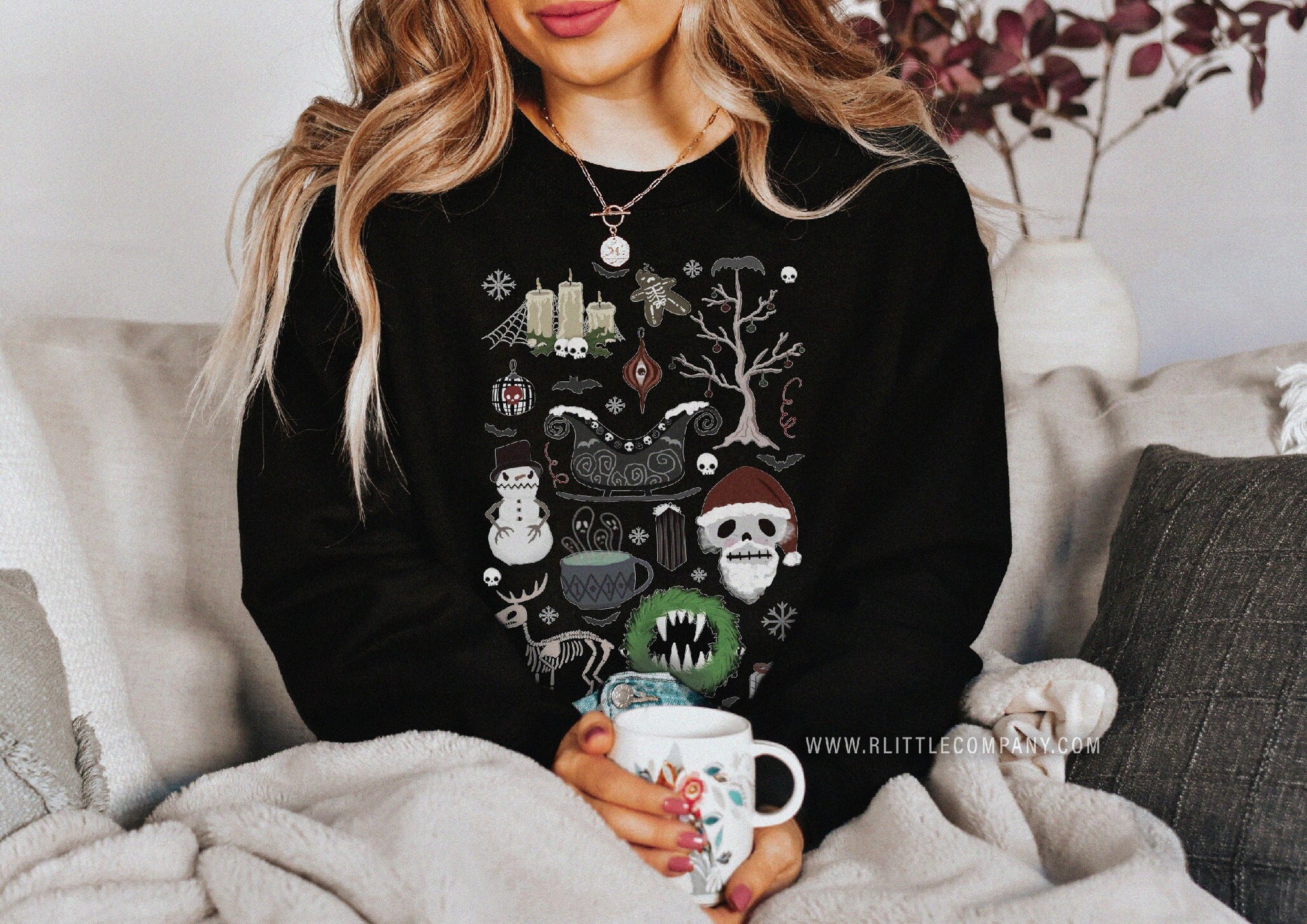 Halloween Ugly Christmas Sweater Unisex S-3XL / Spooky Christmas Sweater, Creepy Christmas, Goth Christmas Sweater, Merry Creepmas, Xmas