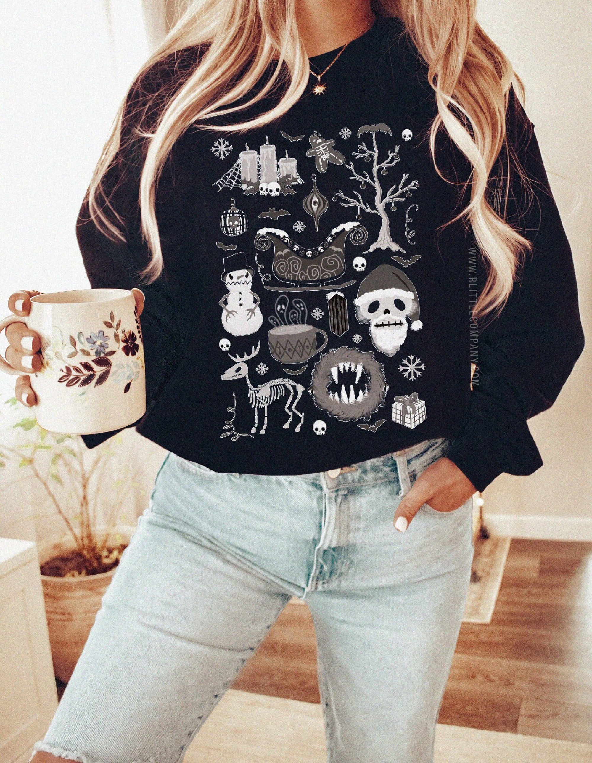 Halloween Ugly Christmas Sweater Unisex S-5XL / Spooky Christmas Sweater, Creepy Christmas, Goth Christmas Sweater, Merry Creepmas, Xmas
