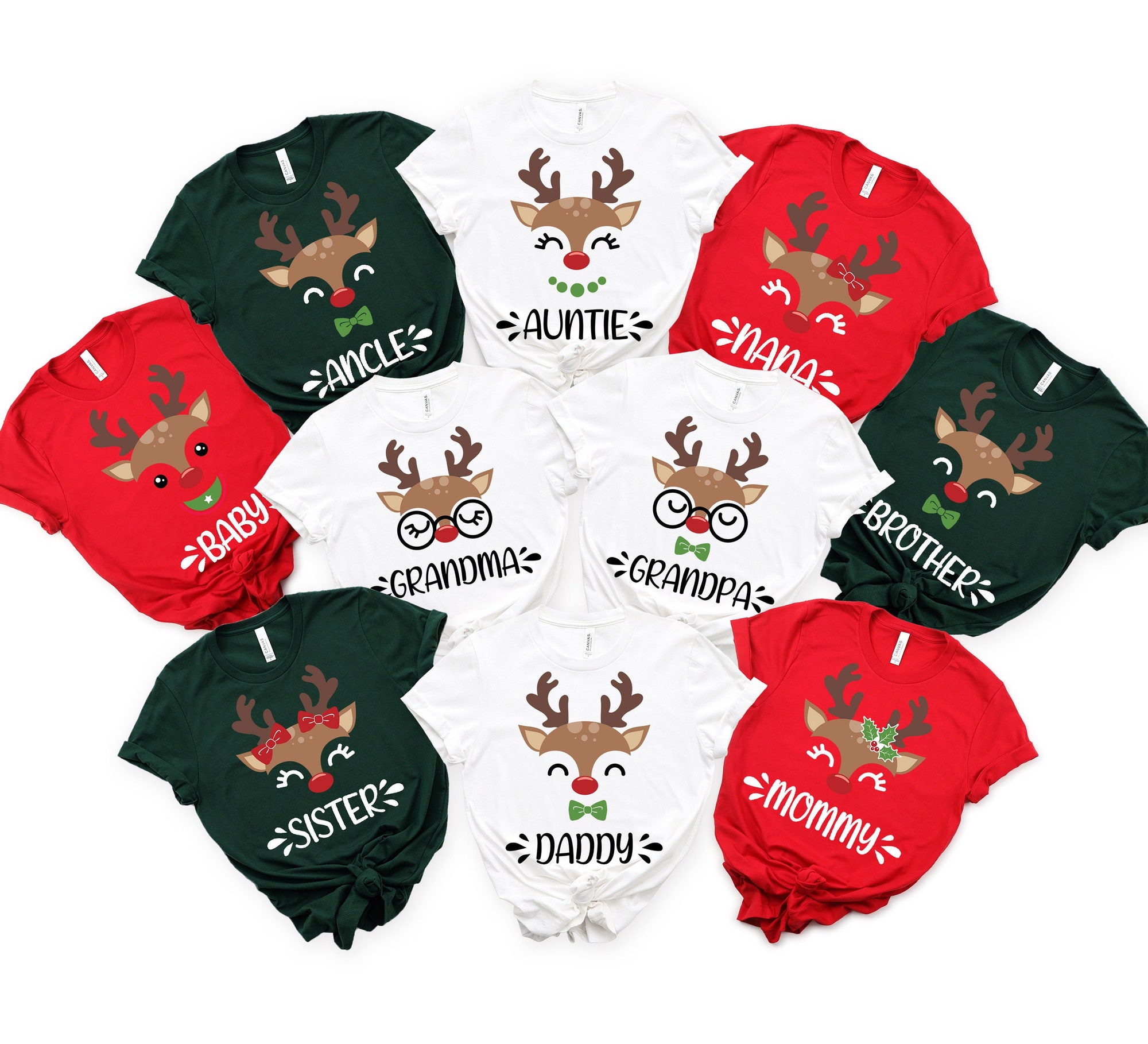 Deer Family Shirts, Christmas Family Matching Shirt, Reindeer Family Shirts, Family Christmas Pajamas, Family Holiday Shirt,Funny Xmas Gifts