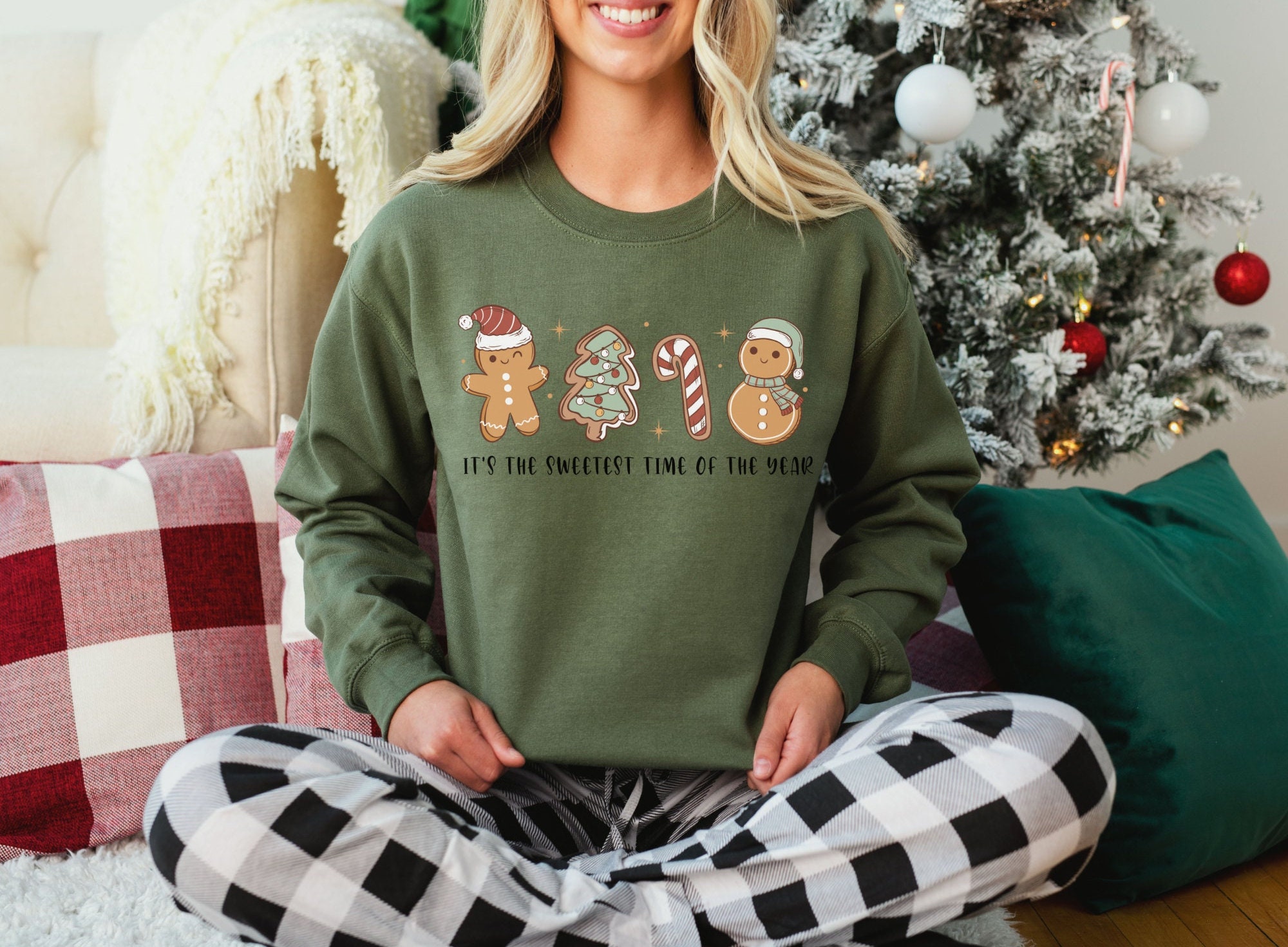 il_2000xN.4402071383_pr38-1.jpg Christmas Gingerbread Cookie Sweatshirt, Gingerbread Lover Gift, Xmas Shirt, Christmas Matching Sweatshirt, Christmas Holiday Gift