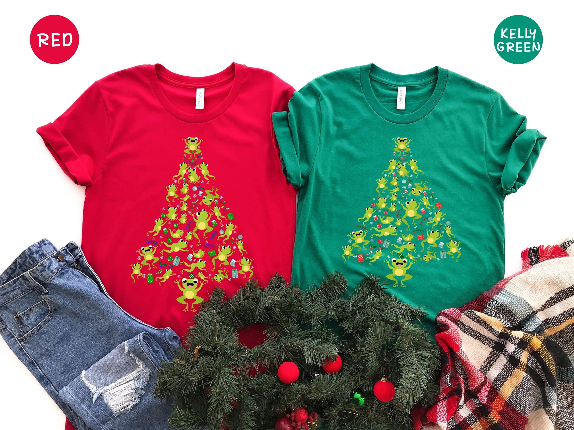 Funny Frog Christmas Tree T-Shirt: Holiday Costume Tee