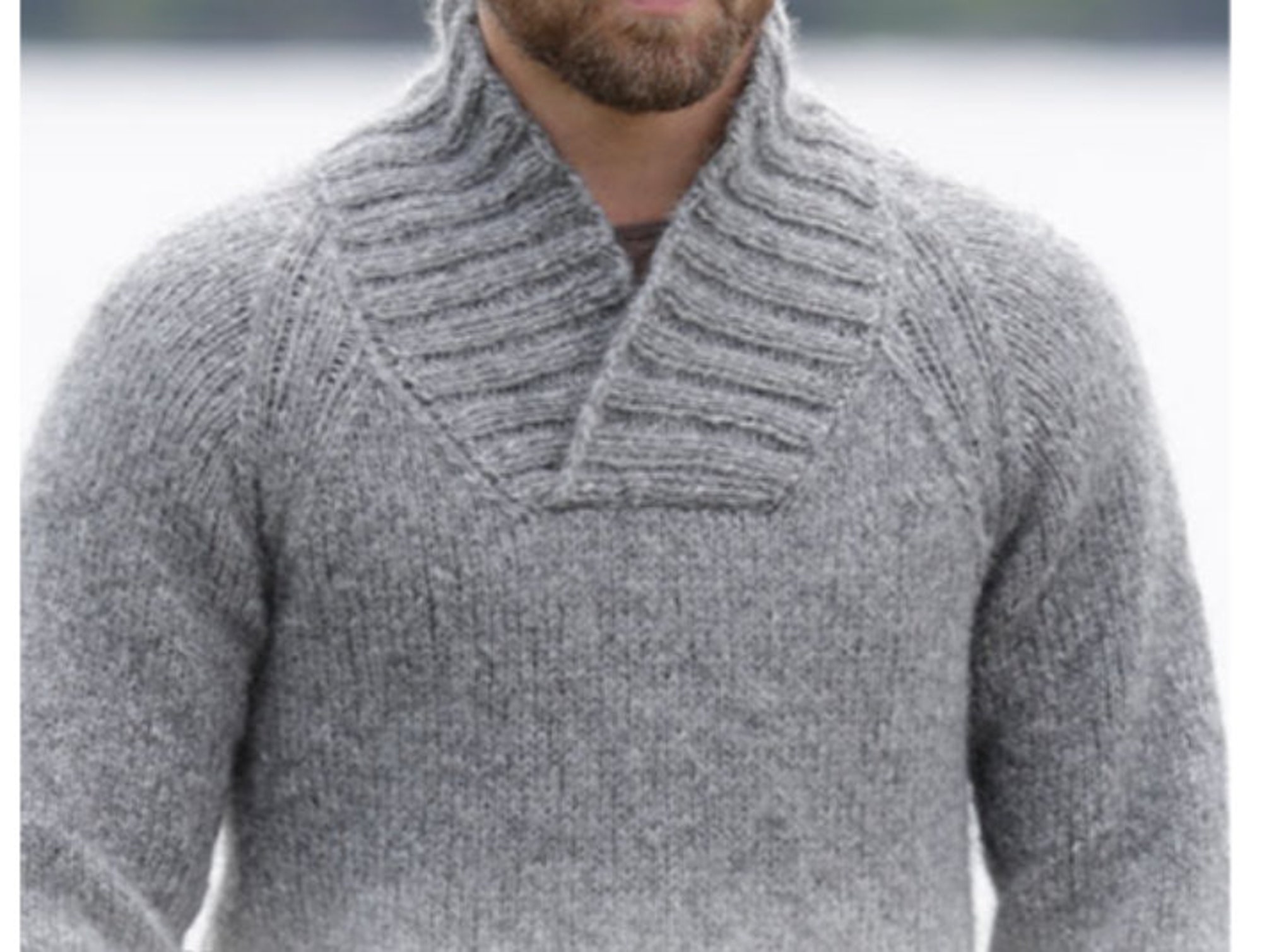 il_2000xN.4464286142_qlfj.jpg PDF KNITTING PATTERN Men's Sweater Top Raglan Collar -- Aran Yarn Men's Top Pullover -- Instant Download -- Gift For Him