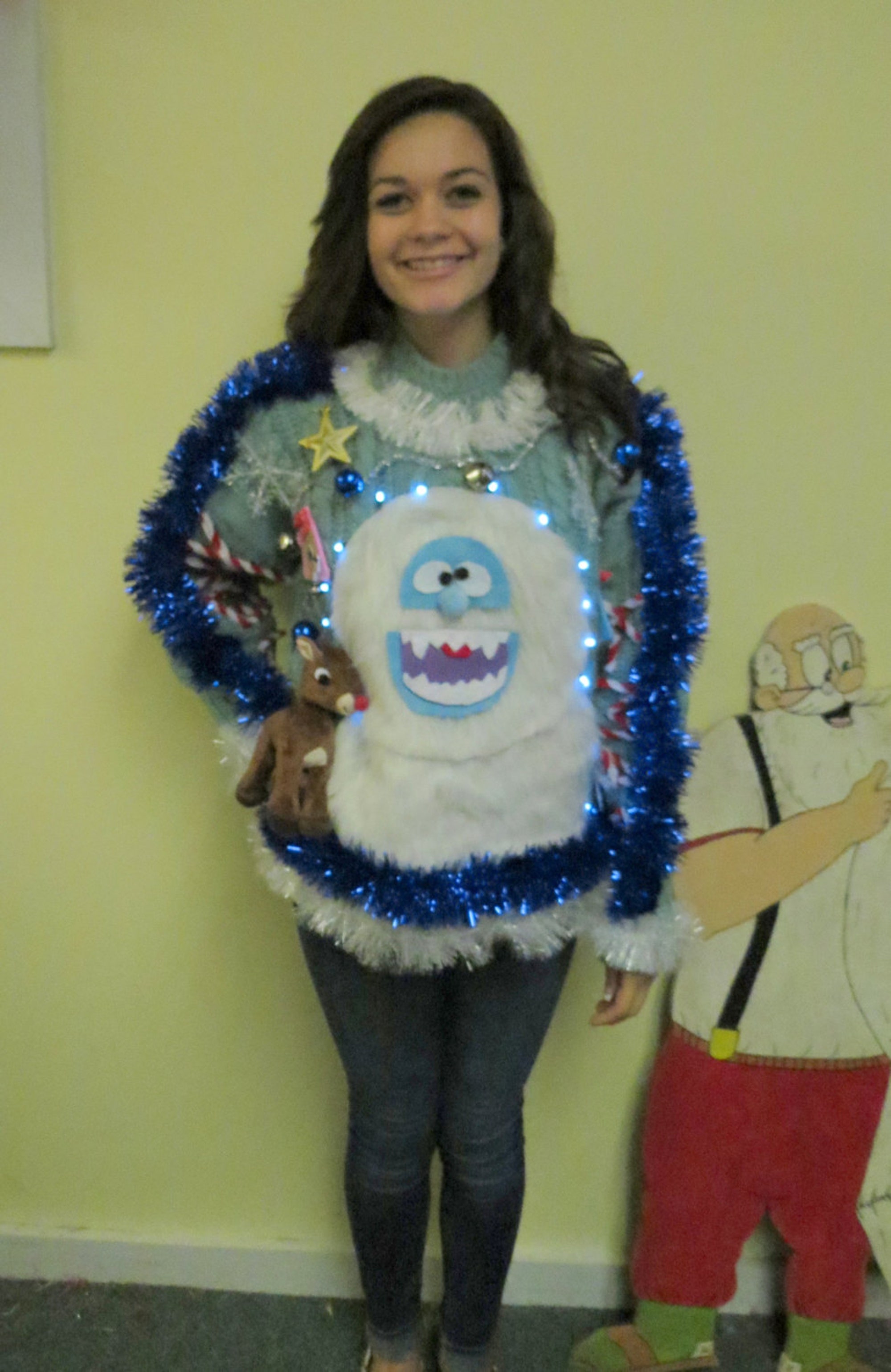 il_2000xN.520120466_i561-1.jpg Custom 3-D Furry Fuzzy Furry The Abominable Snowman & Reindeer Tacky Ugly Christmas Sweater