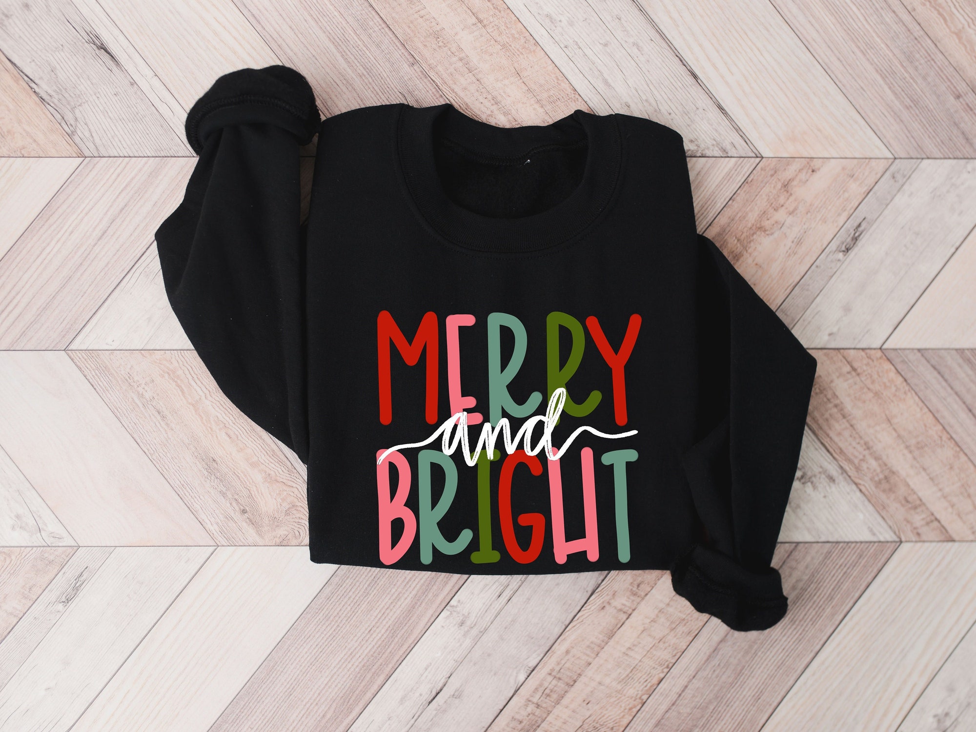 Merry and Bright Sweatshirt, Christmas Sweatshirt, Family Christmas Sweatshirt, Christmas Sweatshirts for Women, Merry Christmas Sweatshirt