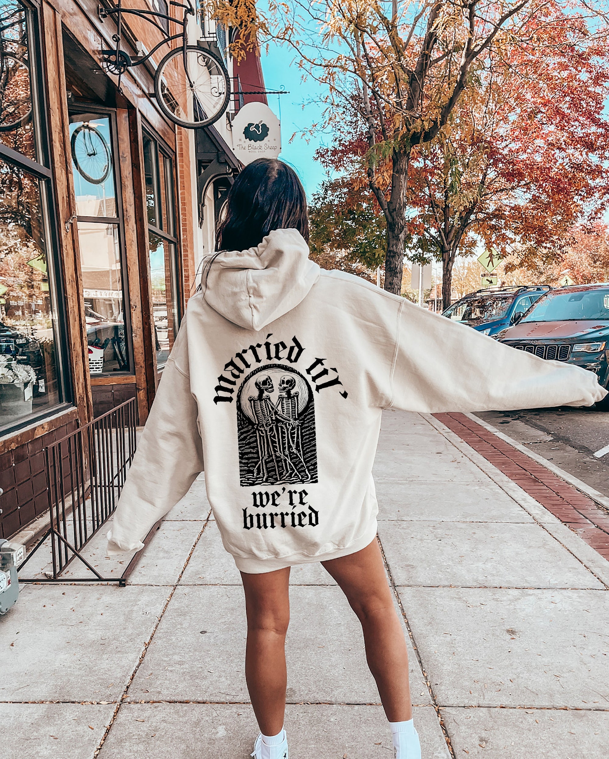 il_2000xN.5233994613_6ist.jpg Goth Wedding Hoodie, Married Til' We're Buried Shirt, Gothic Engaged Gifts, Bride Skeleton Wedding Sweatshirt, Bridal Shower Gift, D6746