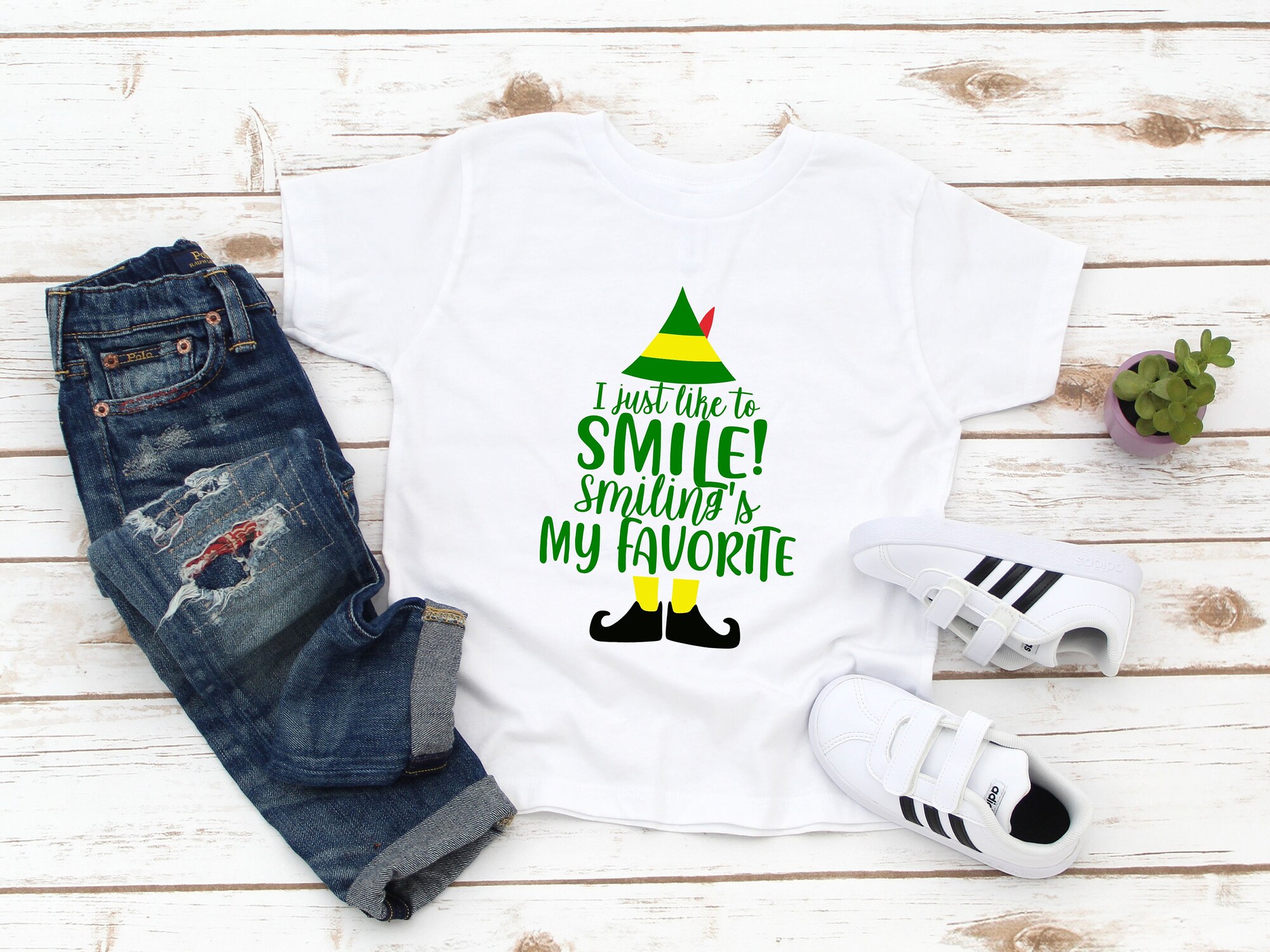 Christmas Kids Shirt – I Just Like Smiling Kids Tee – Smiling is My Favorite Toddler Holiday Shirt – Buddy The Elf – Gift for Boy Girl