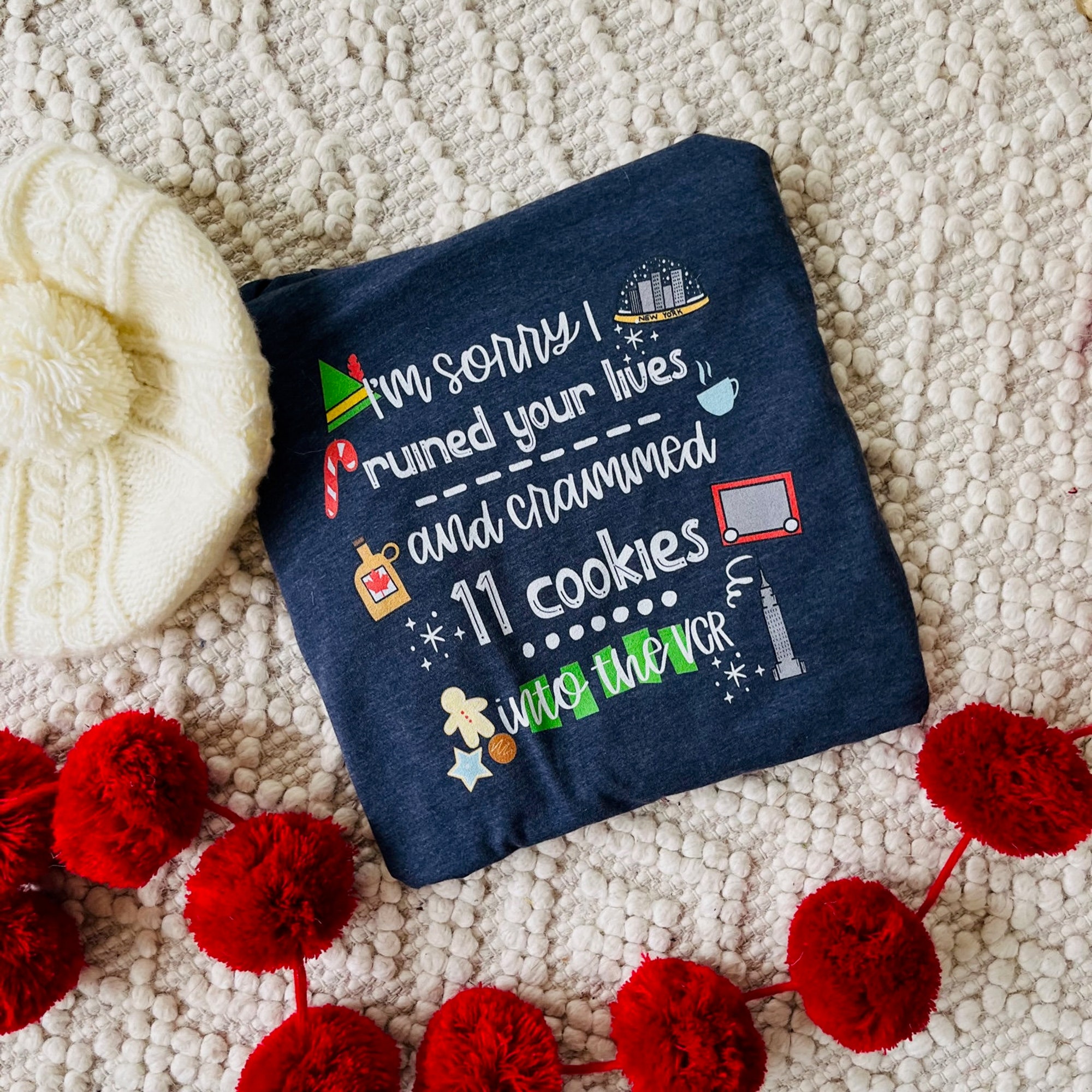 Elf Christmas T-Shirt Buddy the Elf Christmas Cookies in the VCR Quote Funny Christmas Shirt Elf Christmas Movie Unisex T-Shirt