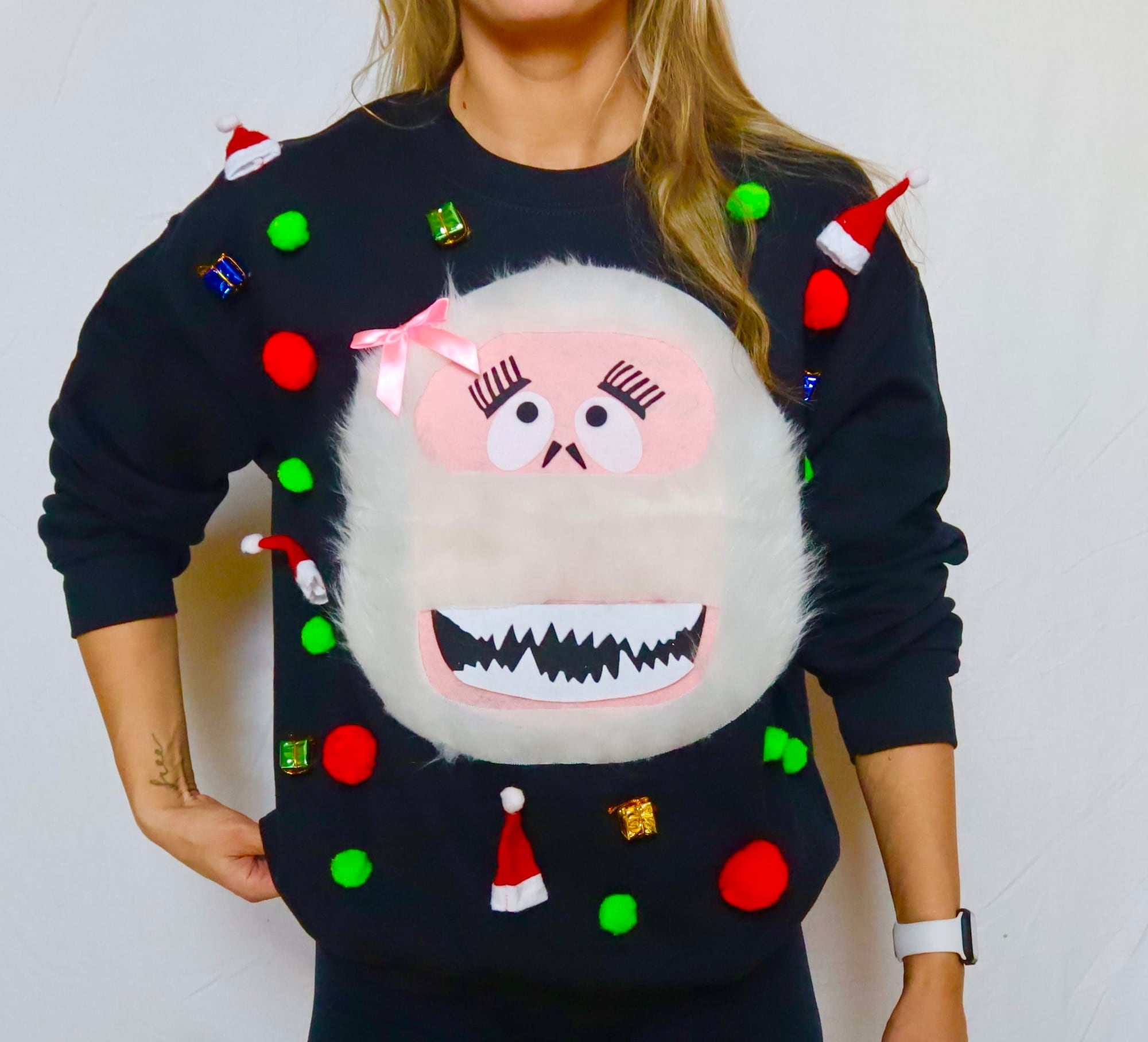Ugly Christmas Sweater – Deck the Halls(Pictured) – Sweatshirt – Abominable Snowman – Christmas Sweater – Christmas Fast Ship Ugly Christmas