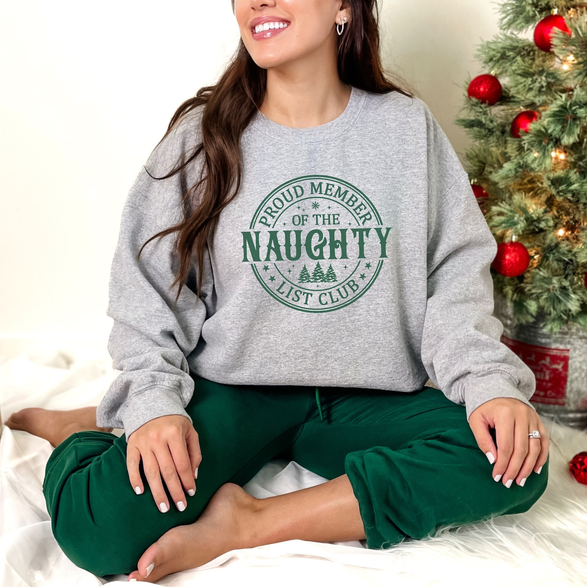 Holiday Sweatshirt, Naughty Christmas Sweatshirt, Christmas Gift, Cozy Sweatshirt, Christmas Crewneck