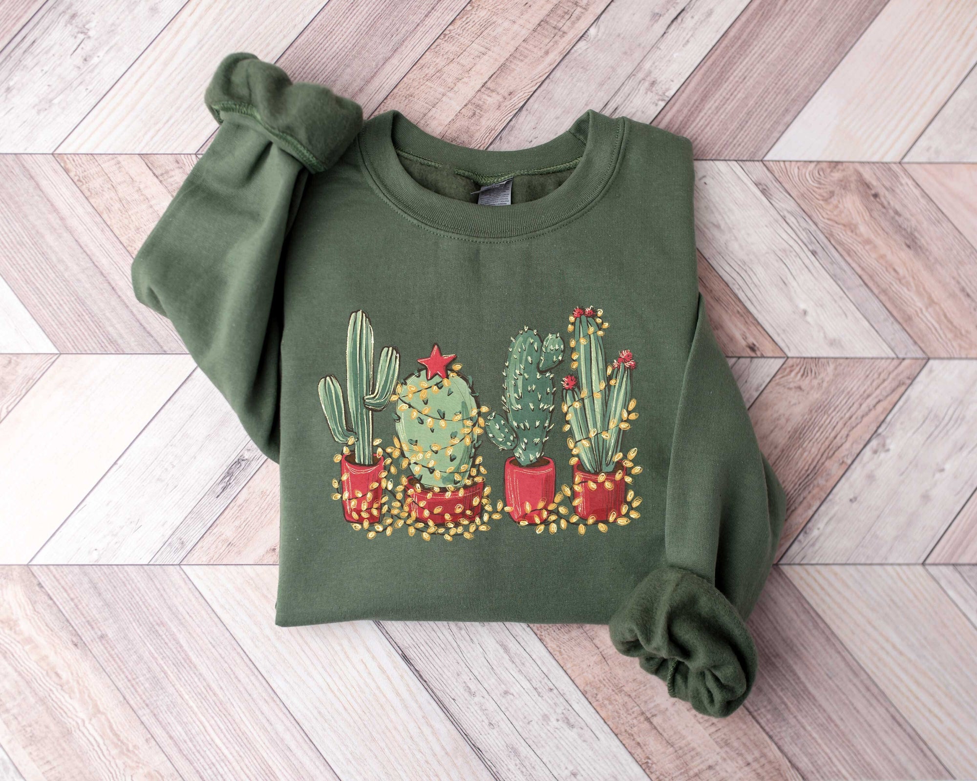 Christmas Cactus Shirt, Christmas Shirt, Cowboy Christmas, Cactus Lover Gift, Plant Lover Shirt, Southern Christmas, Cactus Sweatshirt