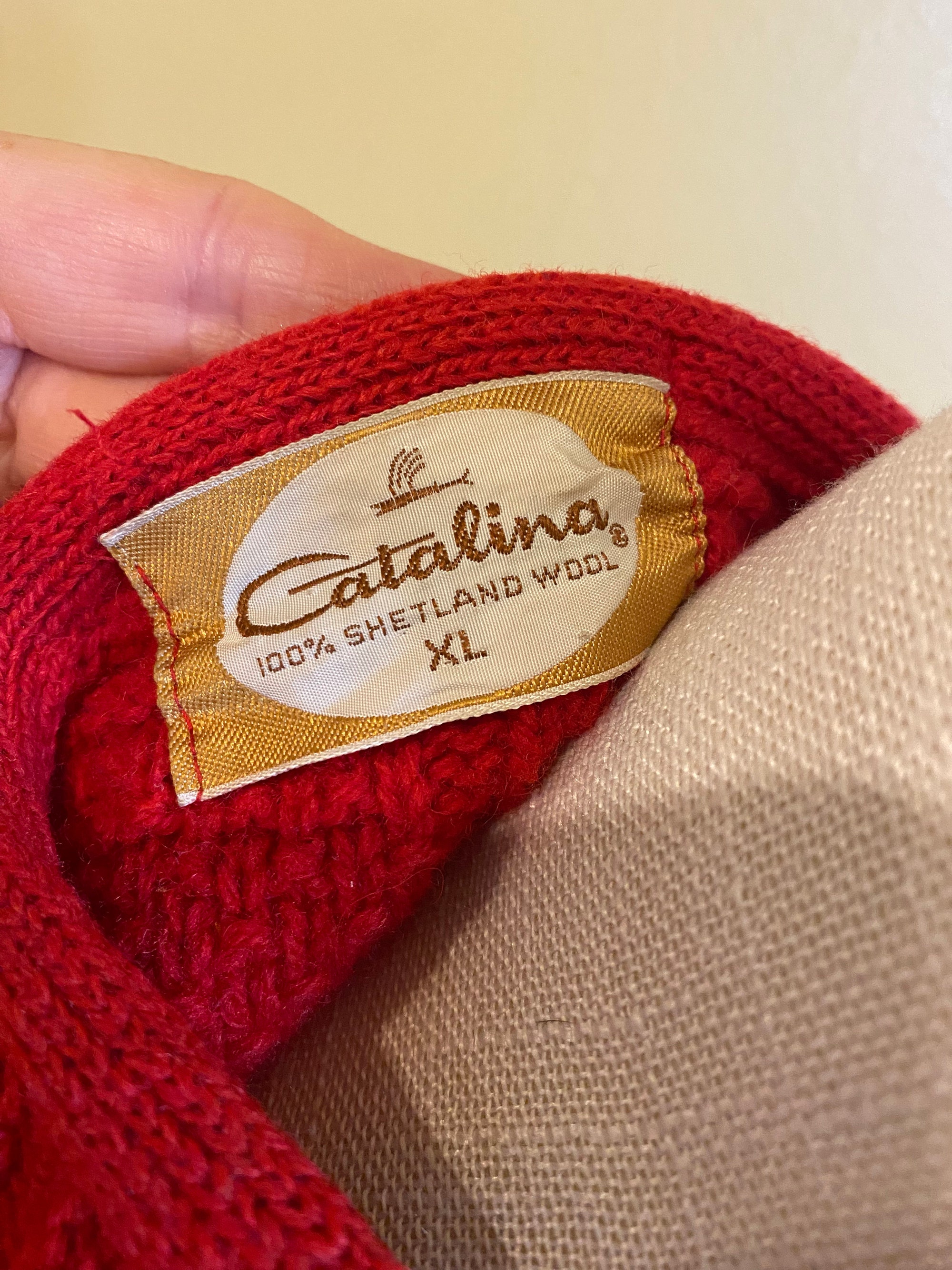 il_2000xN.5389288326_bmfc.jpg Vintage 60s Catalina Shetland Wool Sweater Jacket: Geometric Mod Style, Size XL