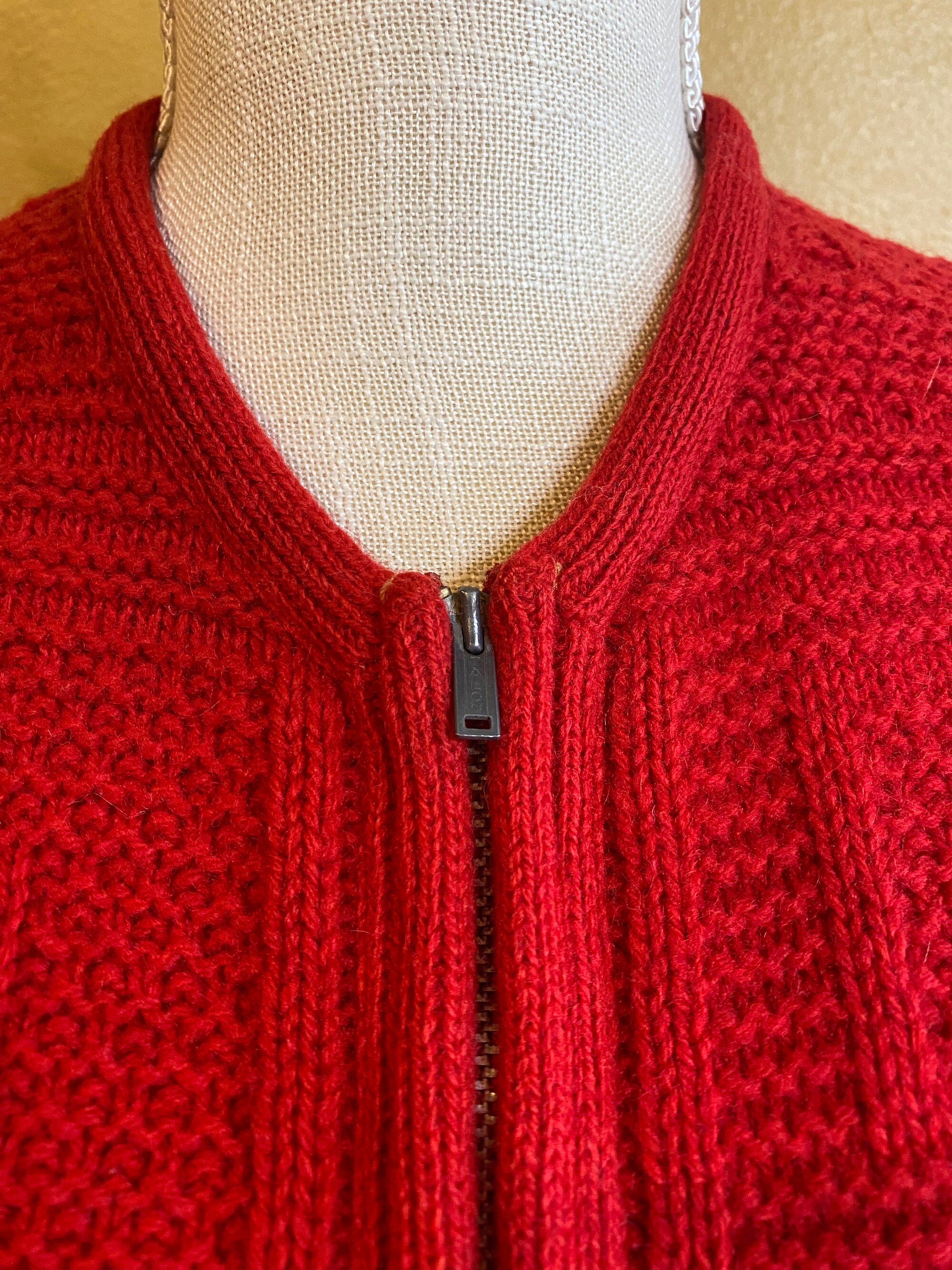 il_2000xN.5392843356_rzhe.jpg Vintage 60s Catalina Shetland Wool Sweater Jacket: Geometric Mod Style, Size XL