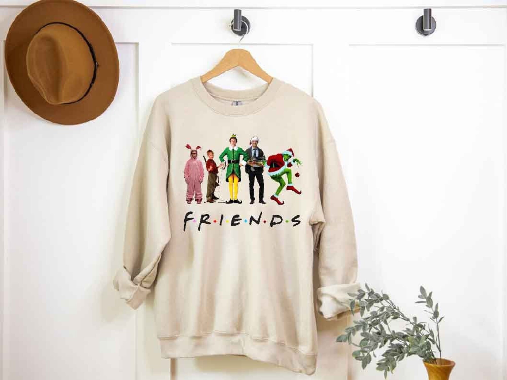 Funny Grinch Christmas Sweatshirt, Friends Christmas Sweatshirt, Vintage Movie Sweatshirt, Grinchmas Sweatshirt,Grinch Lovers Christmas Gift