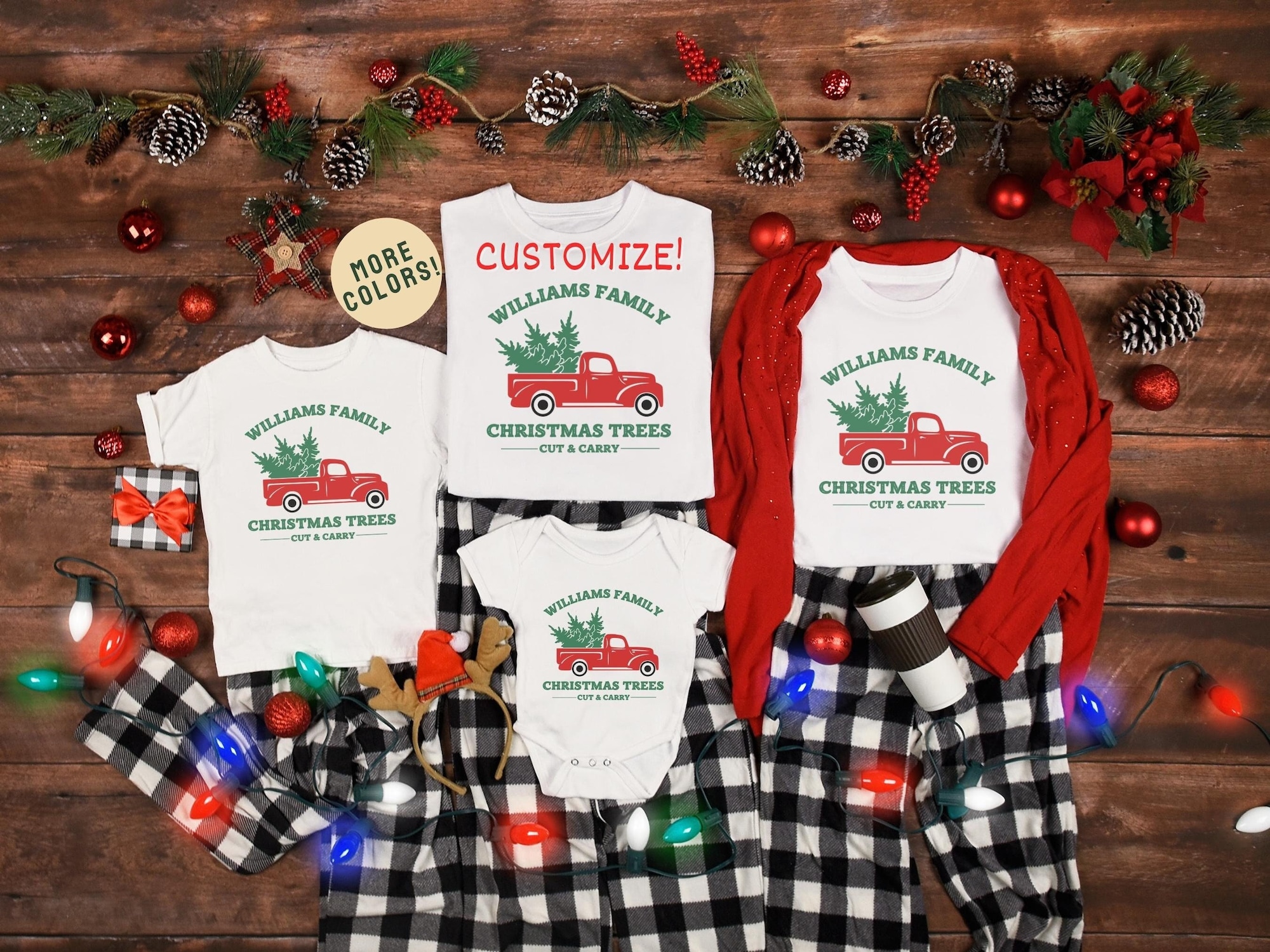 Custom Family Christmas Shirts, Personalized Family Christmas Shirts, Monogram Family Tee, Matching Family Xmas Shirt, Christmas Tree Shirts