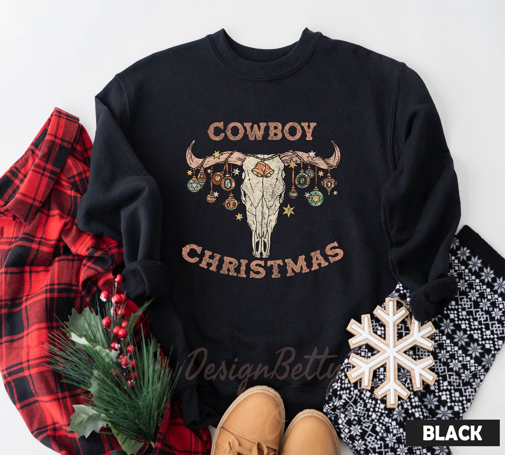 Cowboy Christmas Sweatshirt, Womens Sweatshirt, Christmas Gifts, Cowboy Christmas Bundle,  Dallas Cowboy Sweatshirt, Cowboys Long Sleeve