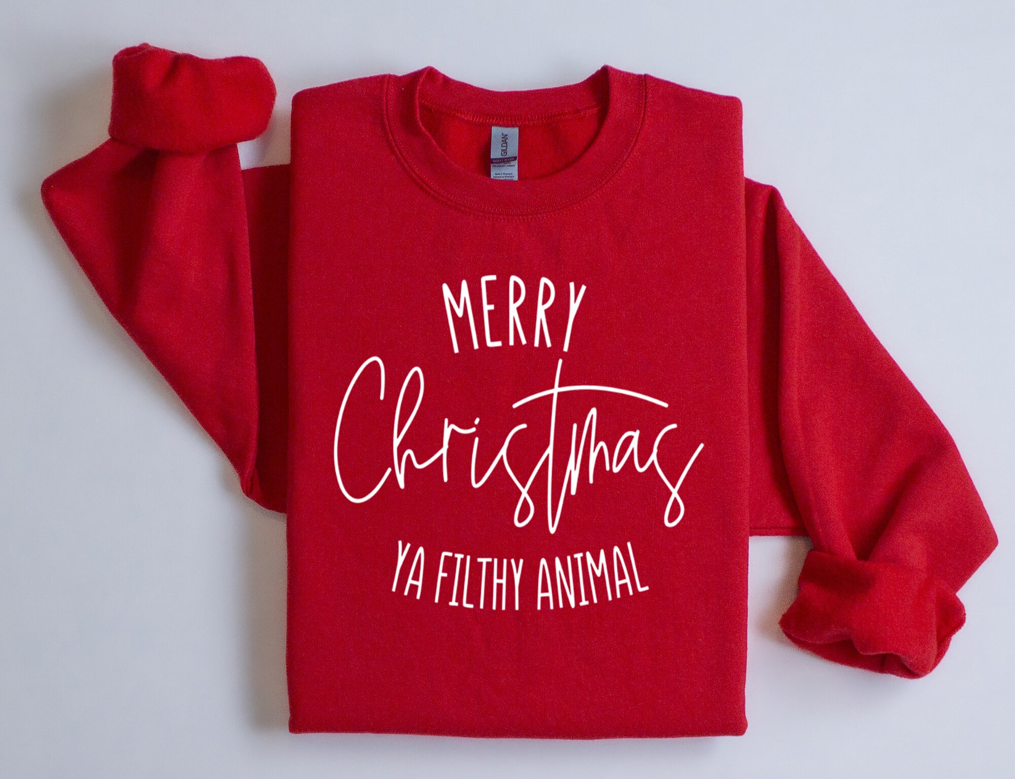 il_2000xN.5406943274_f25q-1.jpg Merry Christmas Ya Filthy Animal Sweatshirt, Merry Christmas, Funny Christmas Sweatshirt, Christmas, Christmas Saying