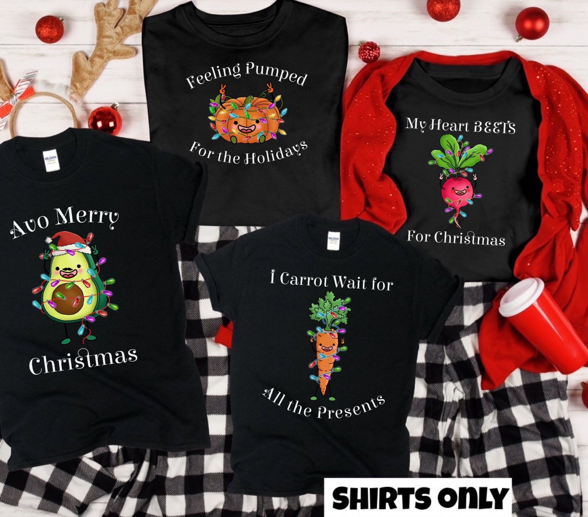 Family Christmas Shirts, Christmas Group Tees, Holiday Shirts for families, Funny Christmas, Funny Vegetable Tshirts,Matching Group Xmas