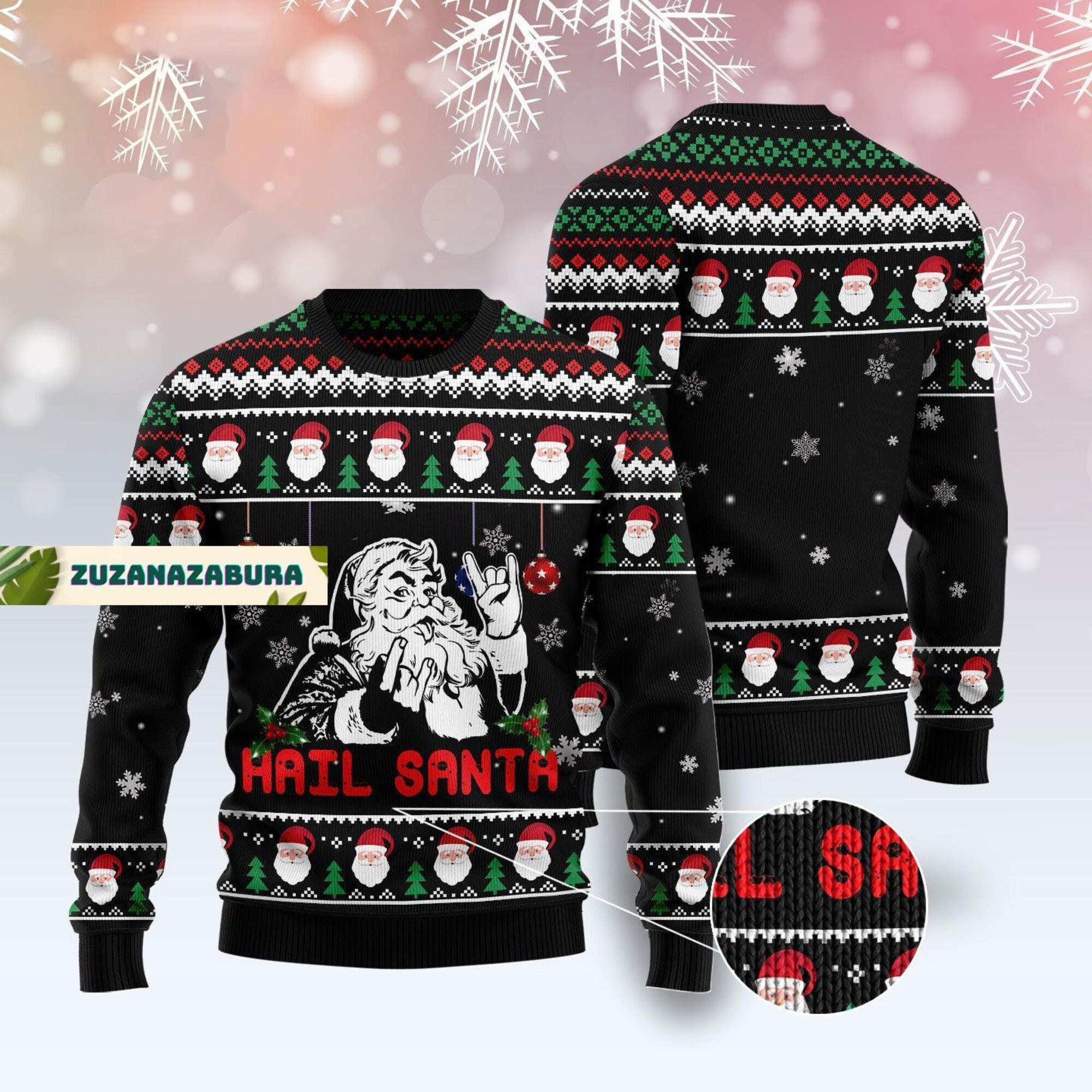 Hail Santa Sweater, Santa Claus Sweater, Christmas Sweater, Ugly Sweater Sweater, Vintage Christmas Sweater, Funny Christmas Sweater