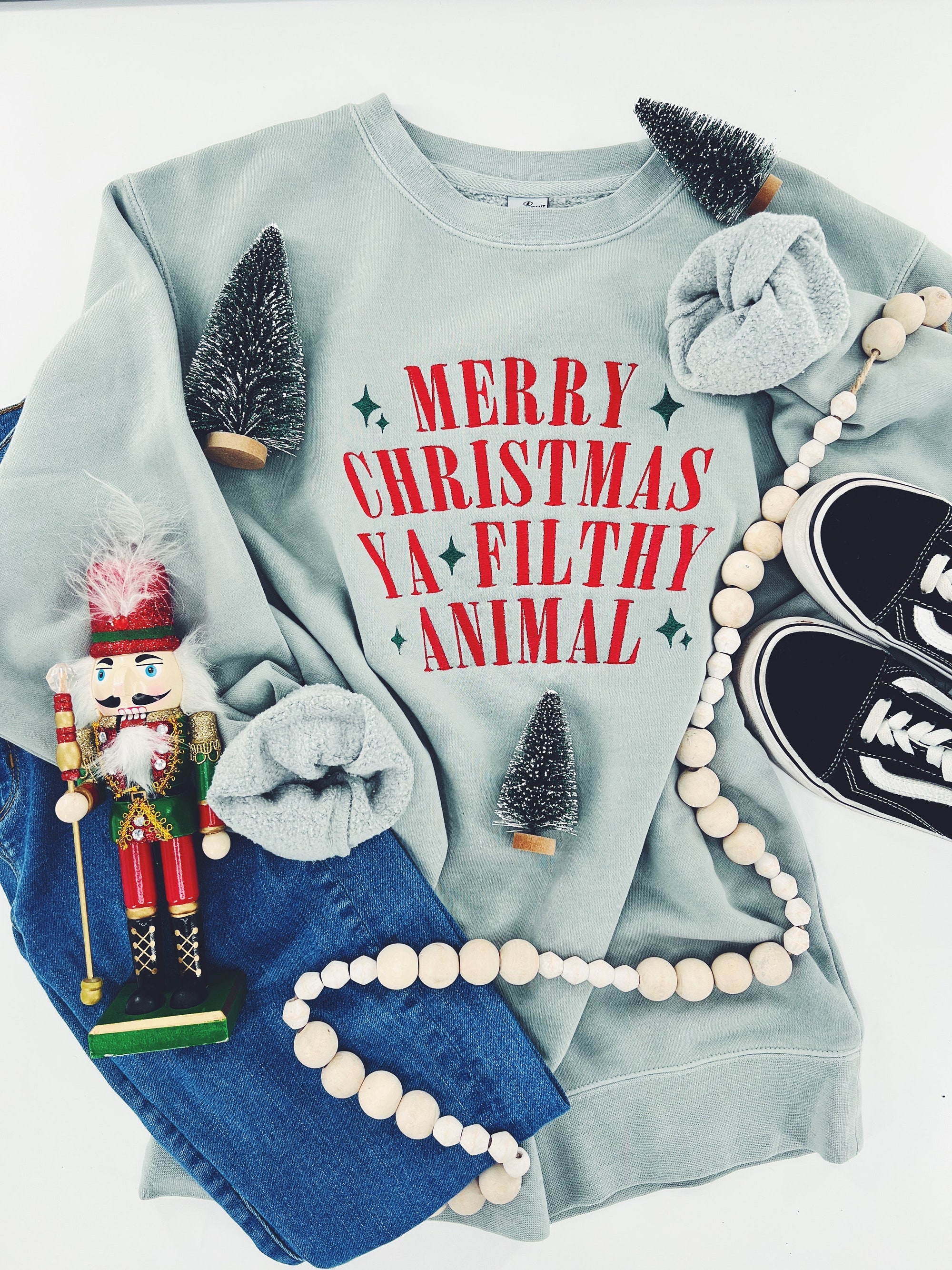 il_2000xN.5434171404_tiu0.jpg Merry Christmas Ya Filthy Animal Embroidered Christmas Crewneck Sweatshirt, Home Alone Christmas Crewneck, Kevin McCalister, Home Alone crew