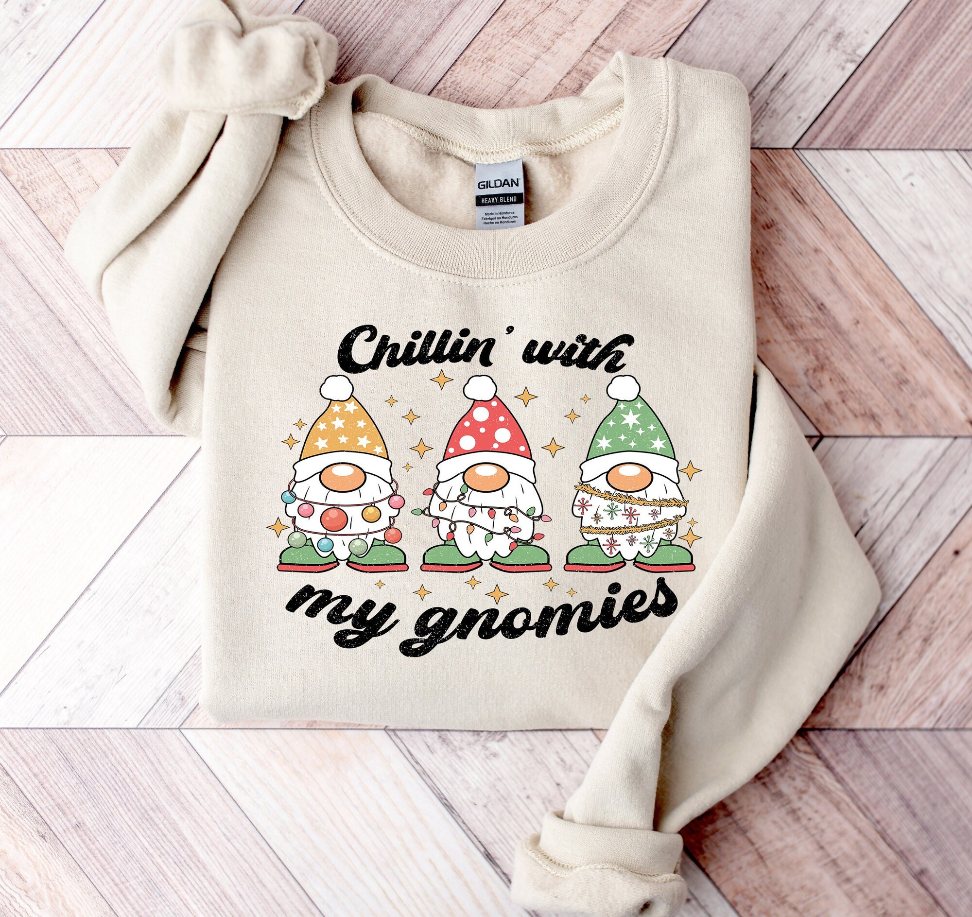 il_2000xN.5451597574_hucg-1.jpg Chillin With My Gnomies Shirt, Cute Gnomes Xmas TShirt, Funny Womens Gnomey T-Shirt, Matching Group Tee, Festive Family Holiday Graphic Tees