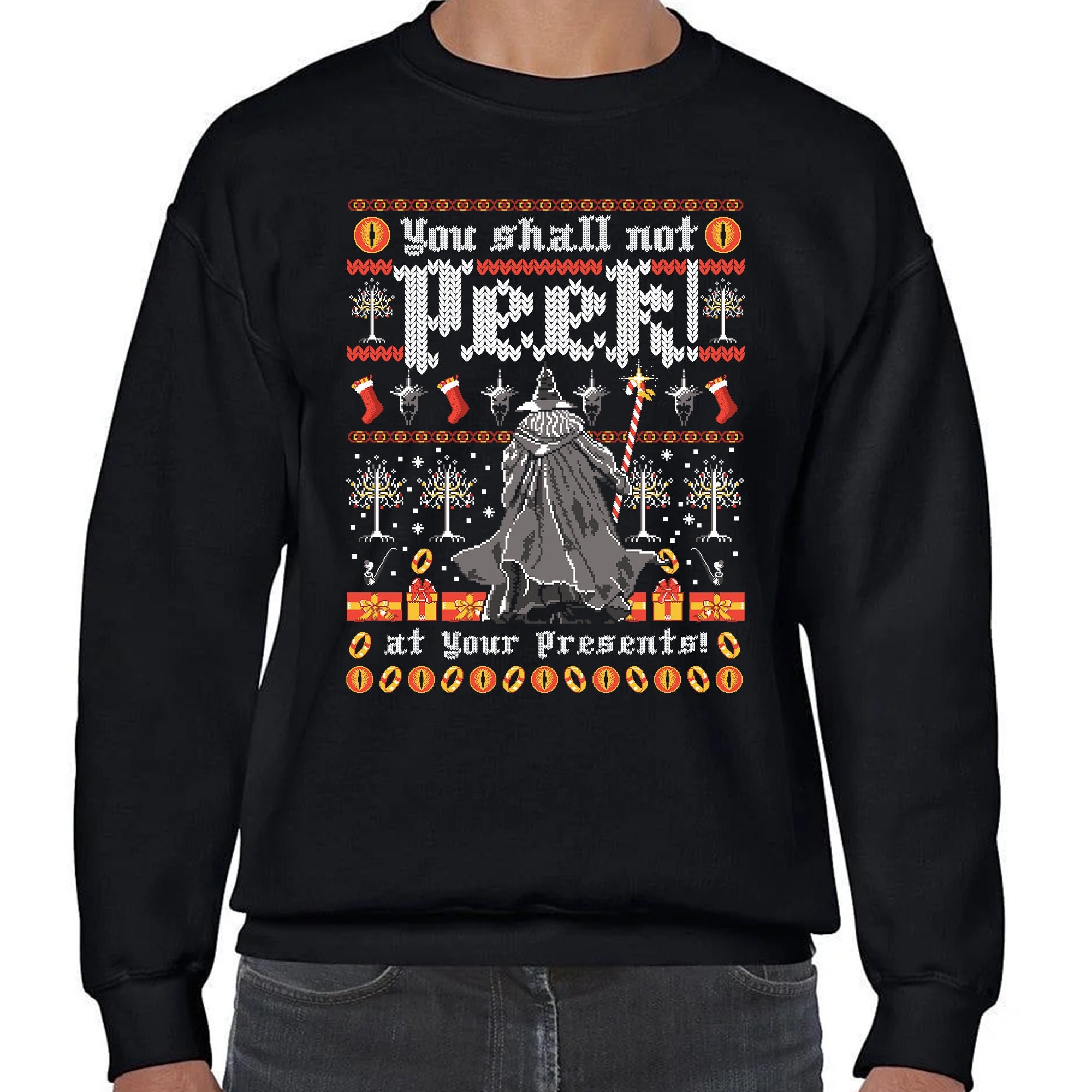 You Shall Not Peek – Lotr Christmas Sweater – christmas jumper funny, christmas jumper men, christmas jumper women, christmas sweater